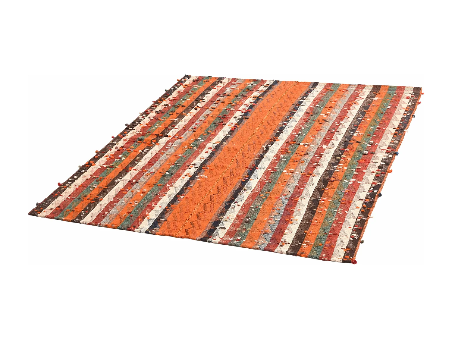 Tapis de laine 164x185 orange Jajim