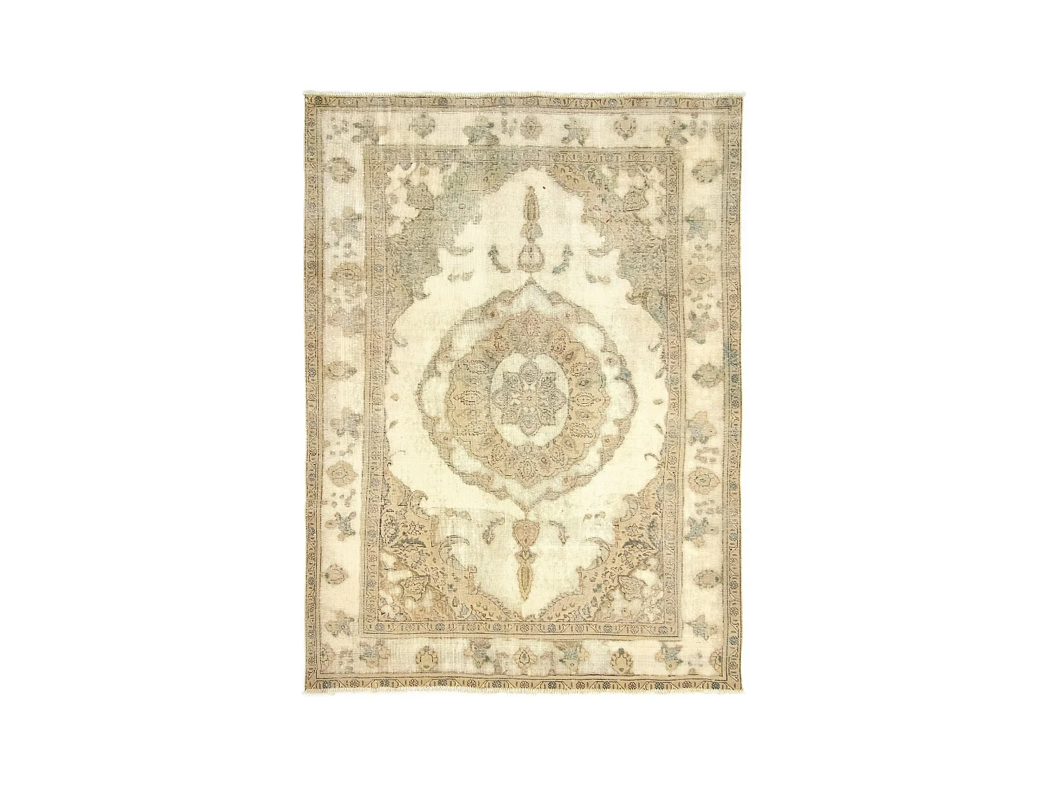 Tapis de laine 211x287 blanc crème Vintage Royal