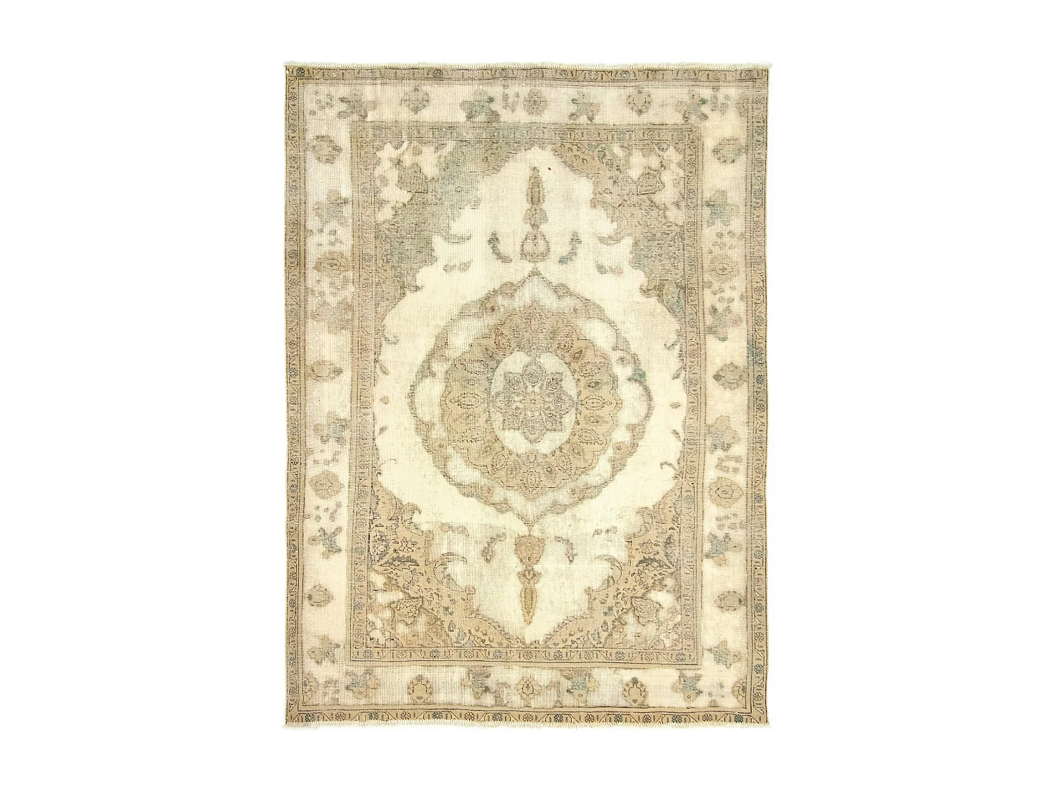 Tapis de laine 211x287 blanc crème Vintage Royal