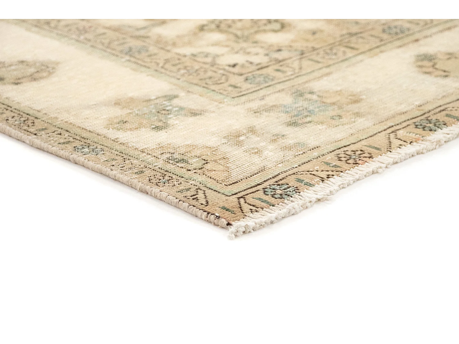 Tapis de laine 211x287 blanc crème Vintage Royal