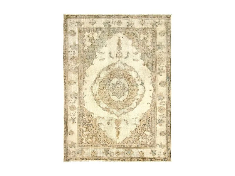 Tapis de laine 211x287 blanc crème Vintage Royal