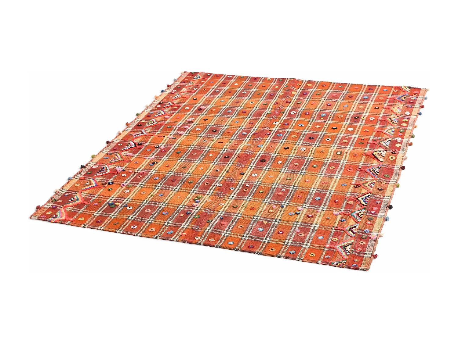 Tapis de laine 146x172 orange Jajim