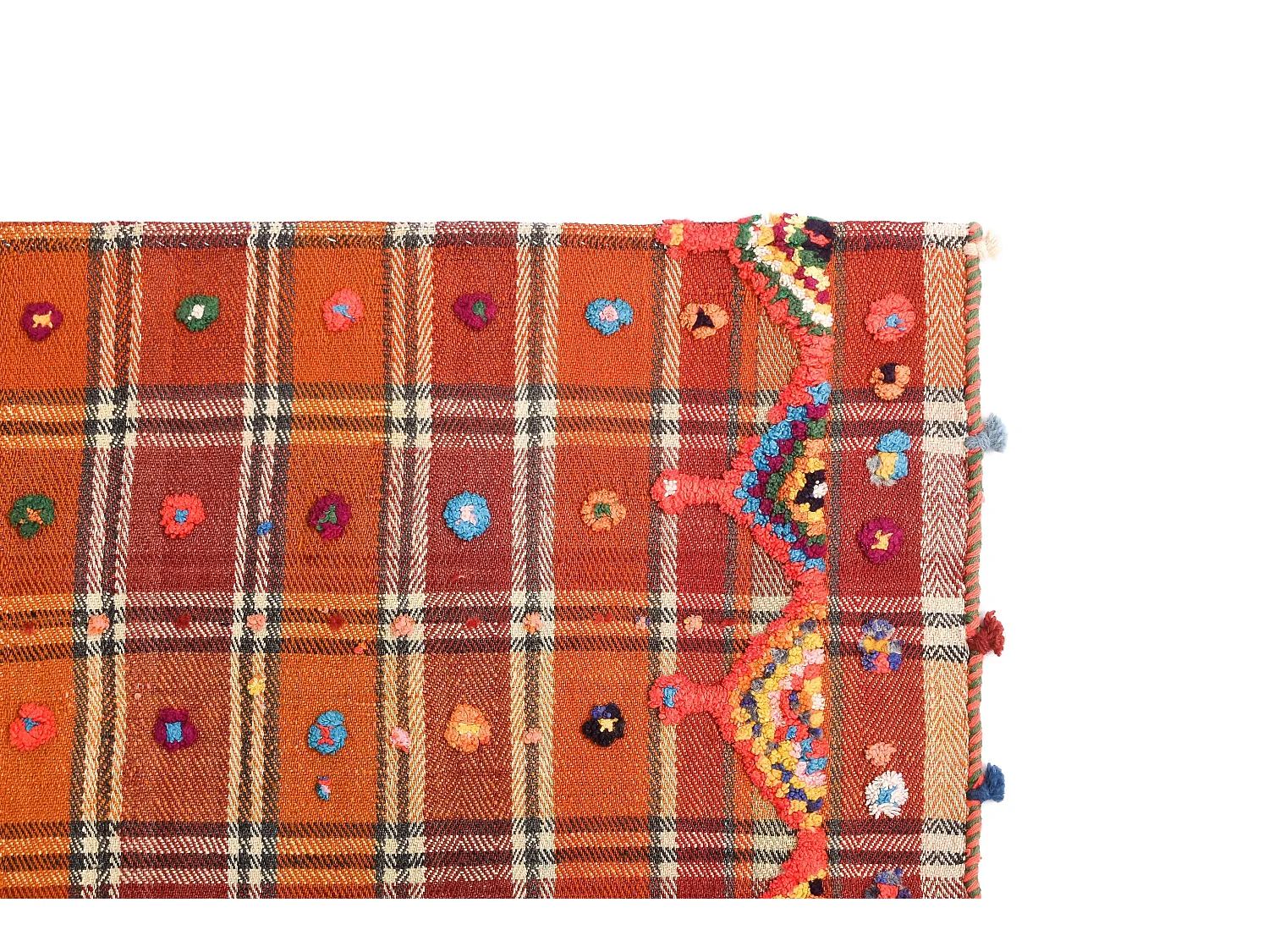 Tapis de laine 146x172 orange Jajim