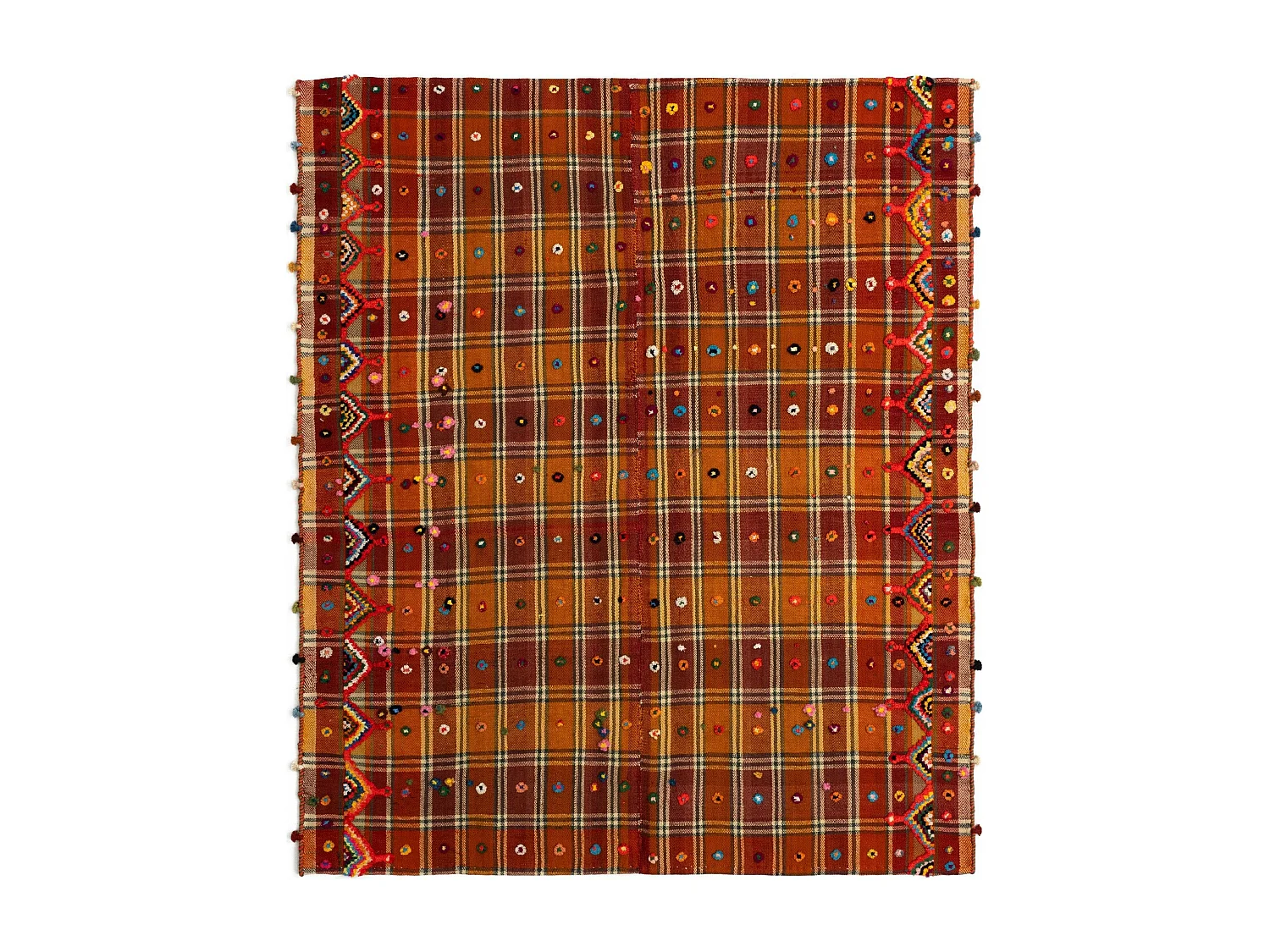 Tapis de laine 146x172 orange Jajim