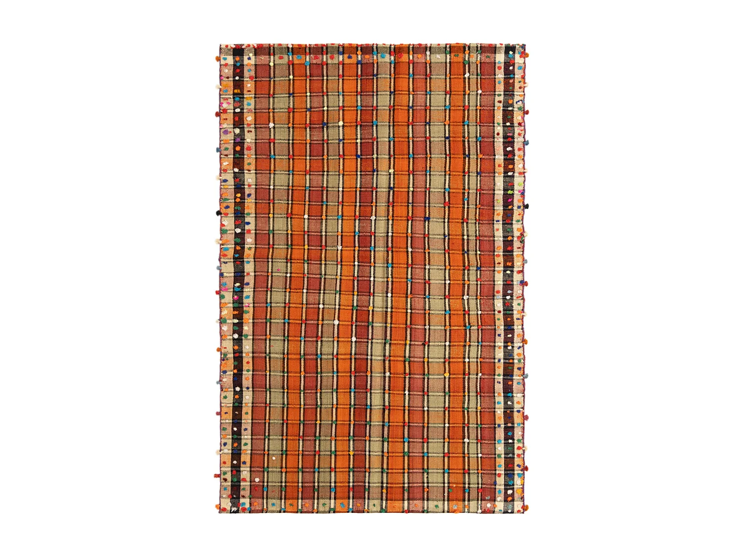 Tapis de laine 140x217 orange Jajim