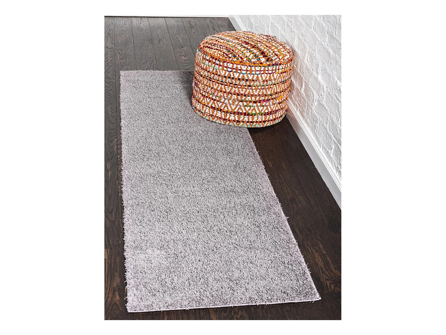 Tapis shaggy 62x185 gris Luzern