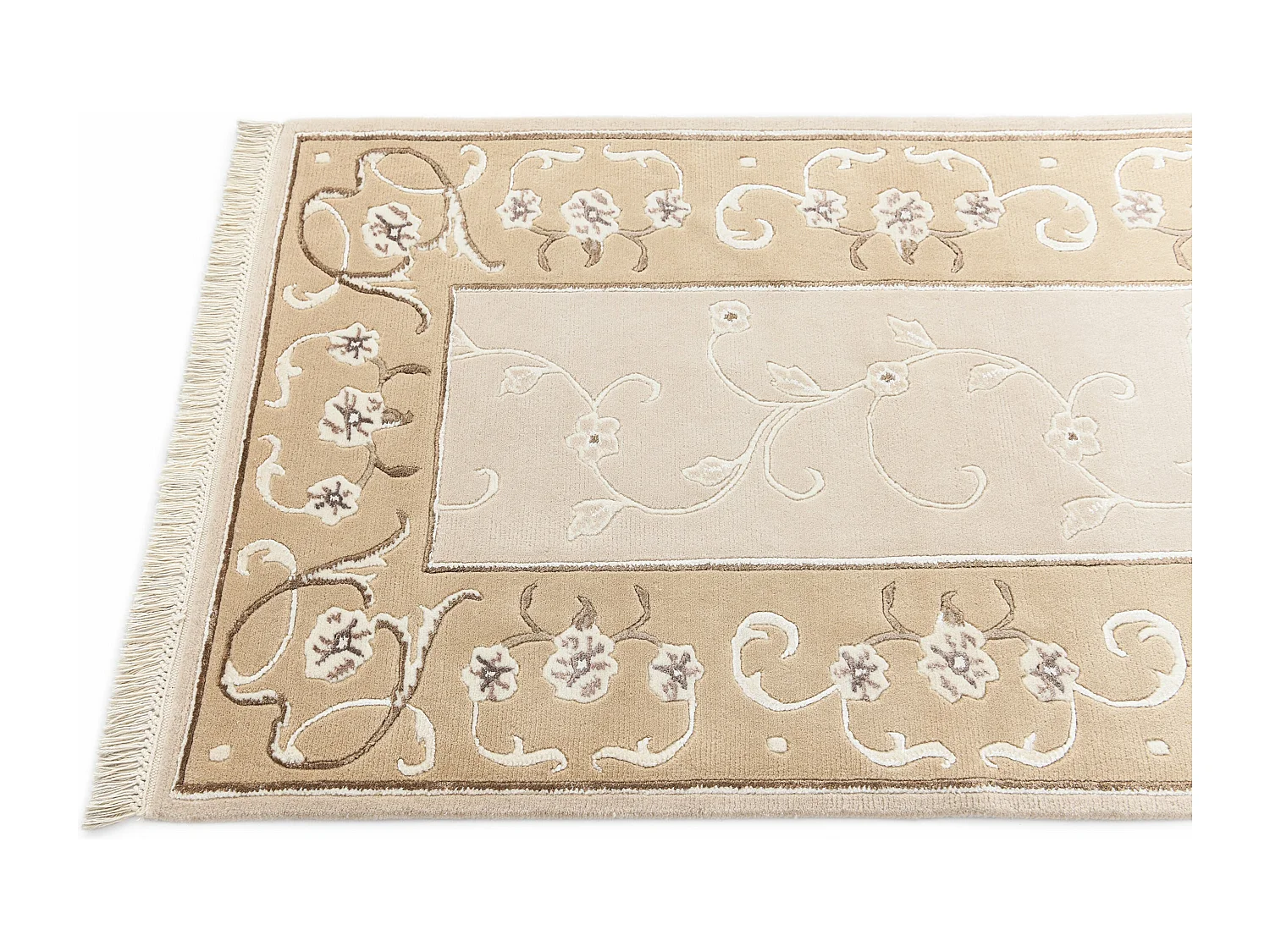 Läufer-Wollteppich 86x305 Beige Darya
