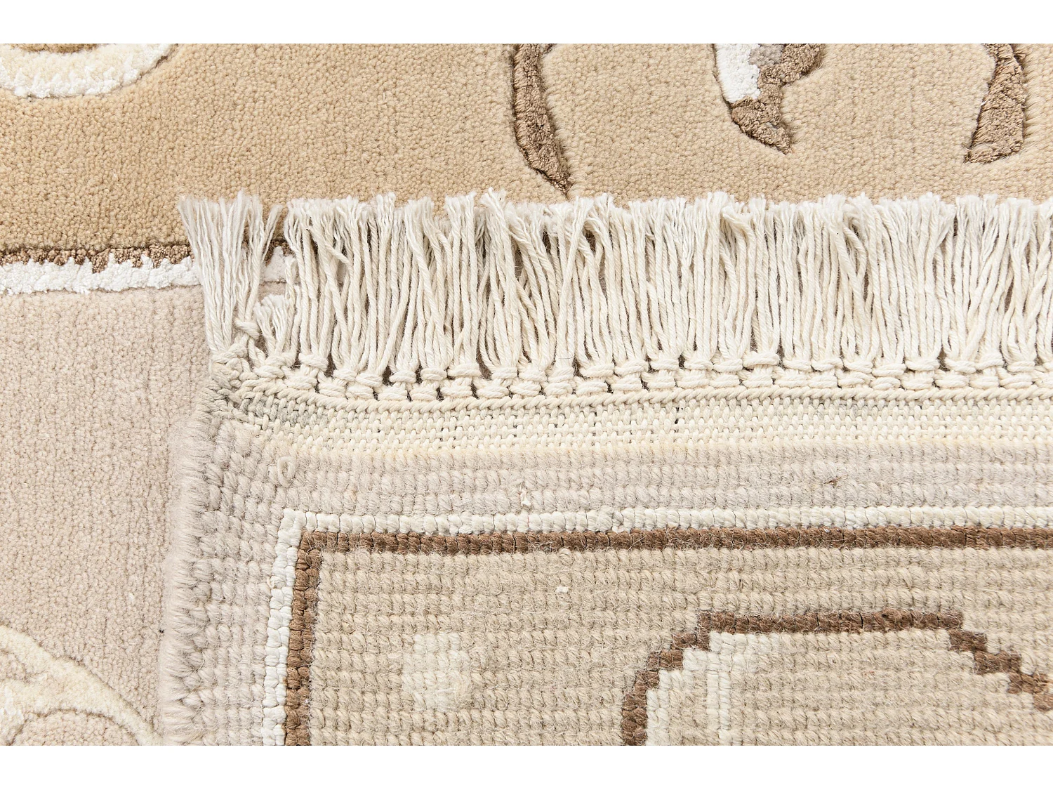 Läufer-Wollteppich 86x305 Beige Darya