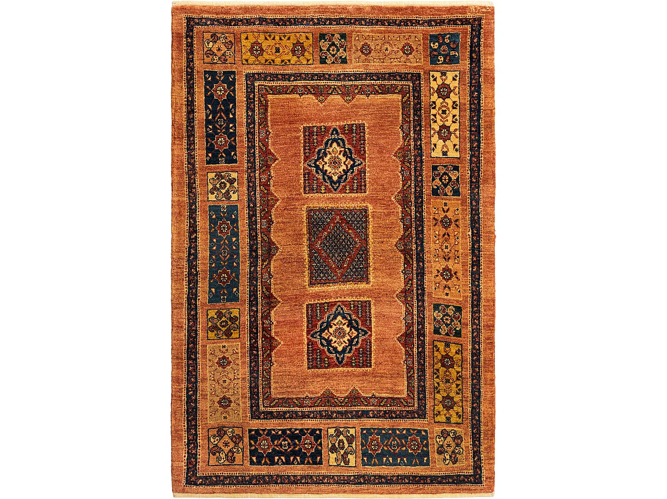Tapis de laine 110x173 brun Kashkuli
