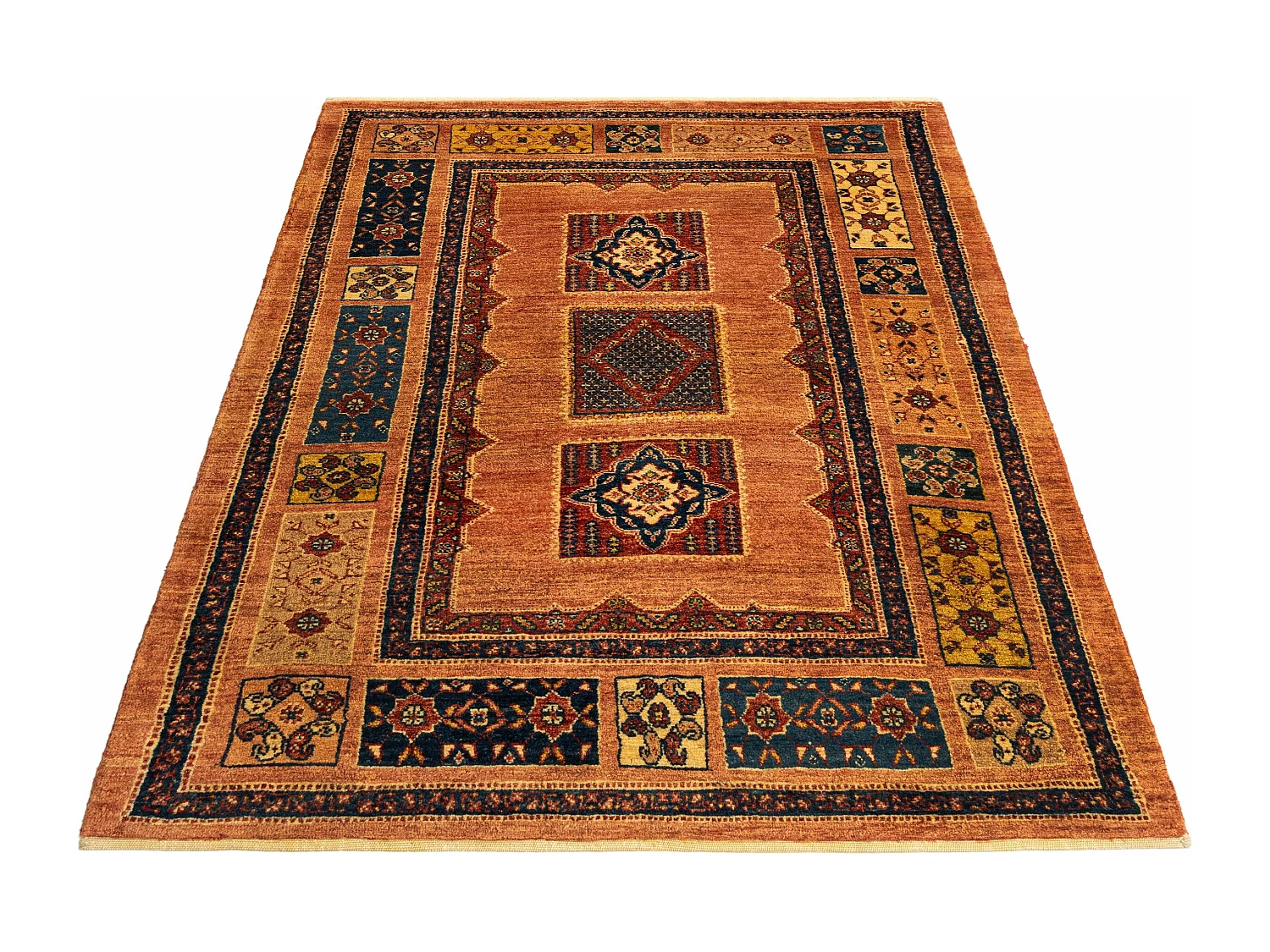 Tapis de laine 110x173 brun Kashkuli