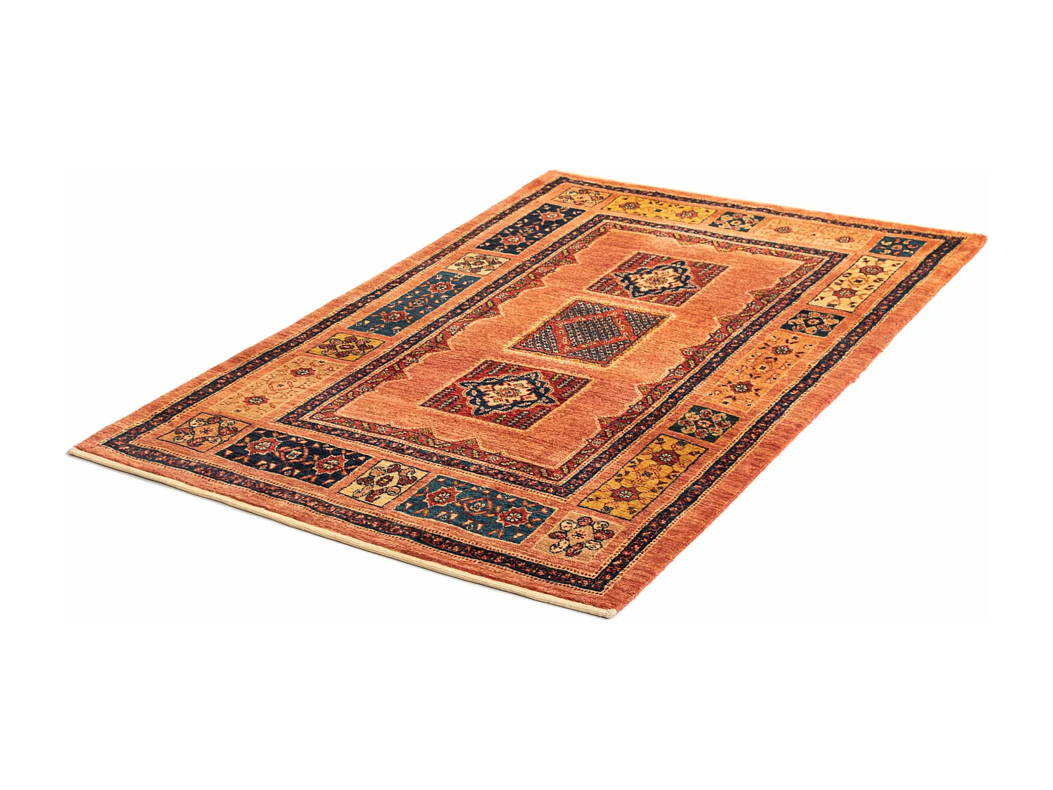 Tapis de laine 110x173 brun Kashkuli