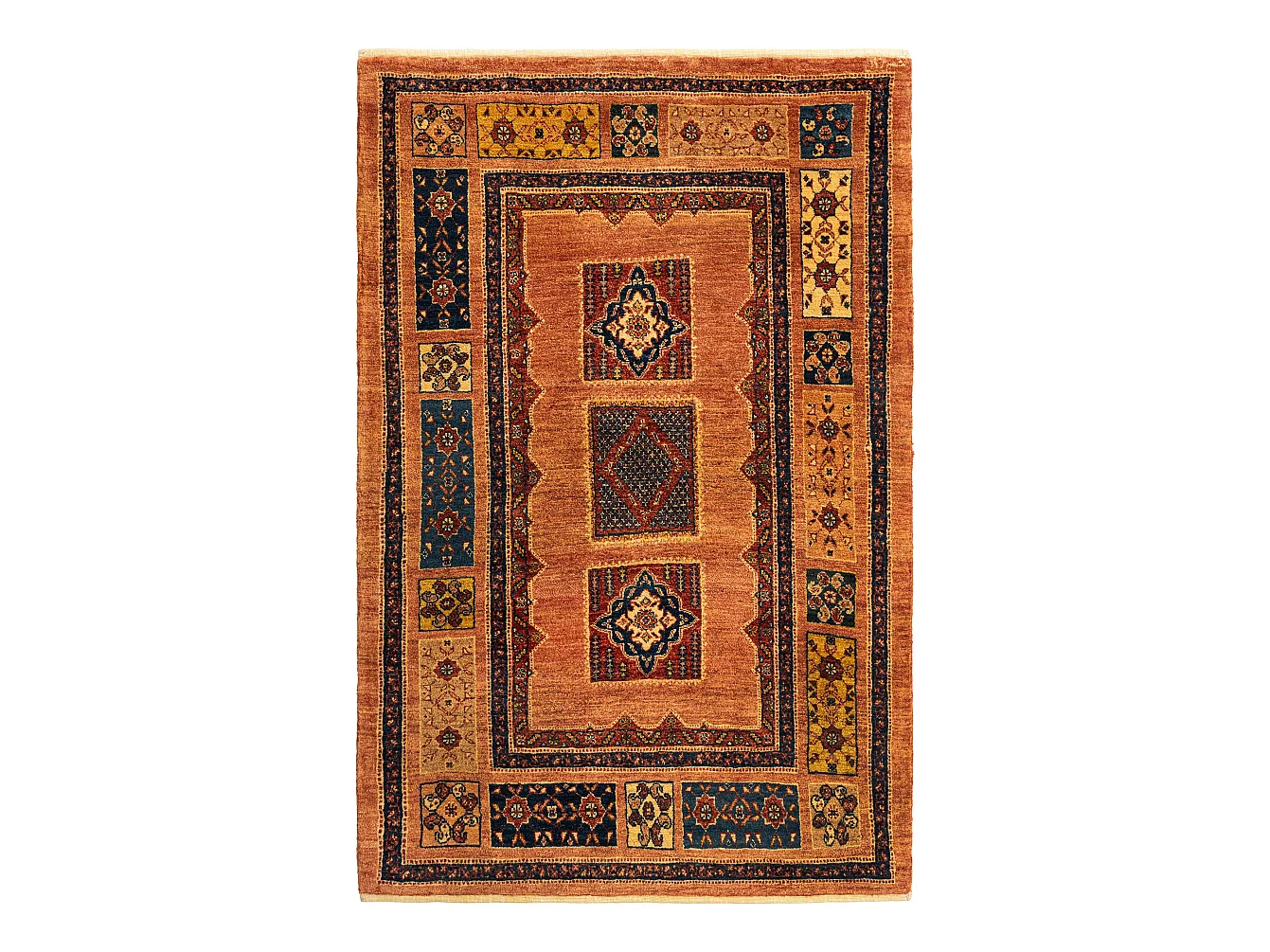 Tapis de laine 110x173 brun Kashkuli