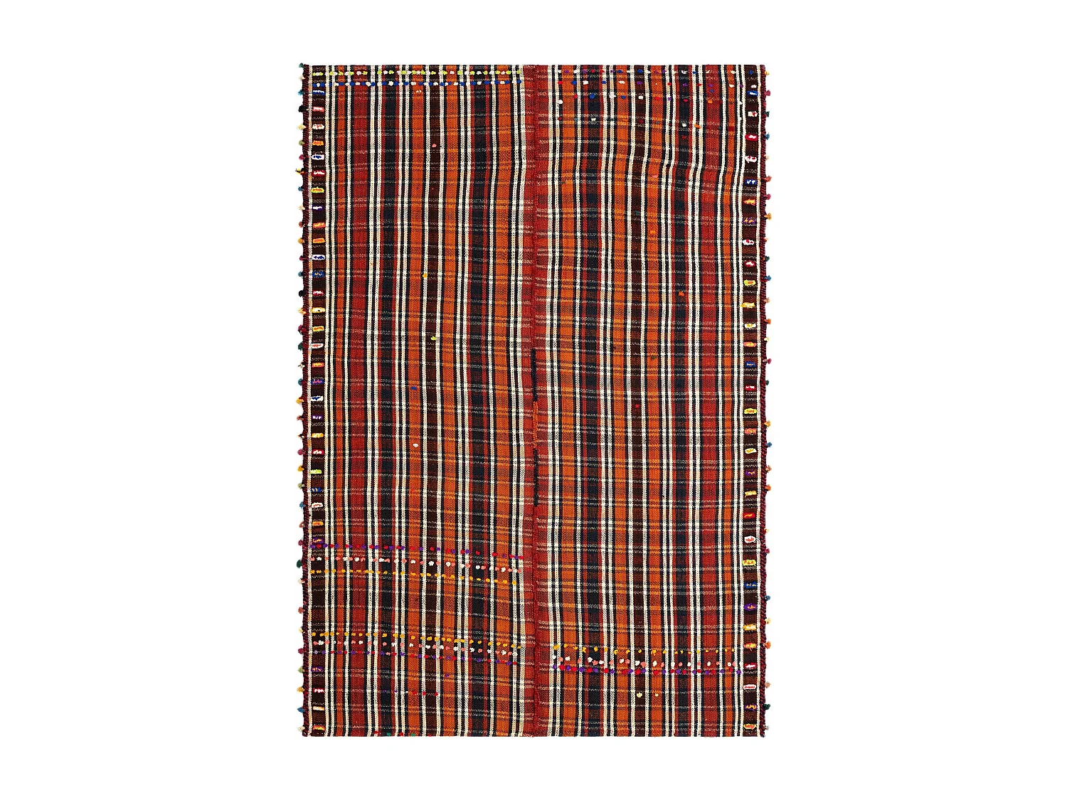 Tapis de laine 147x213 rouge Jajim