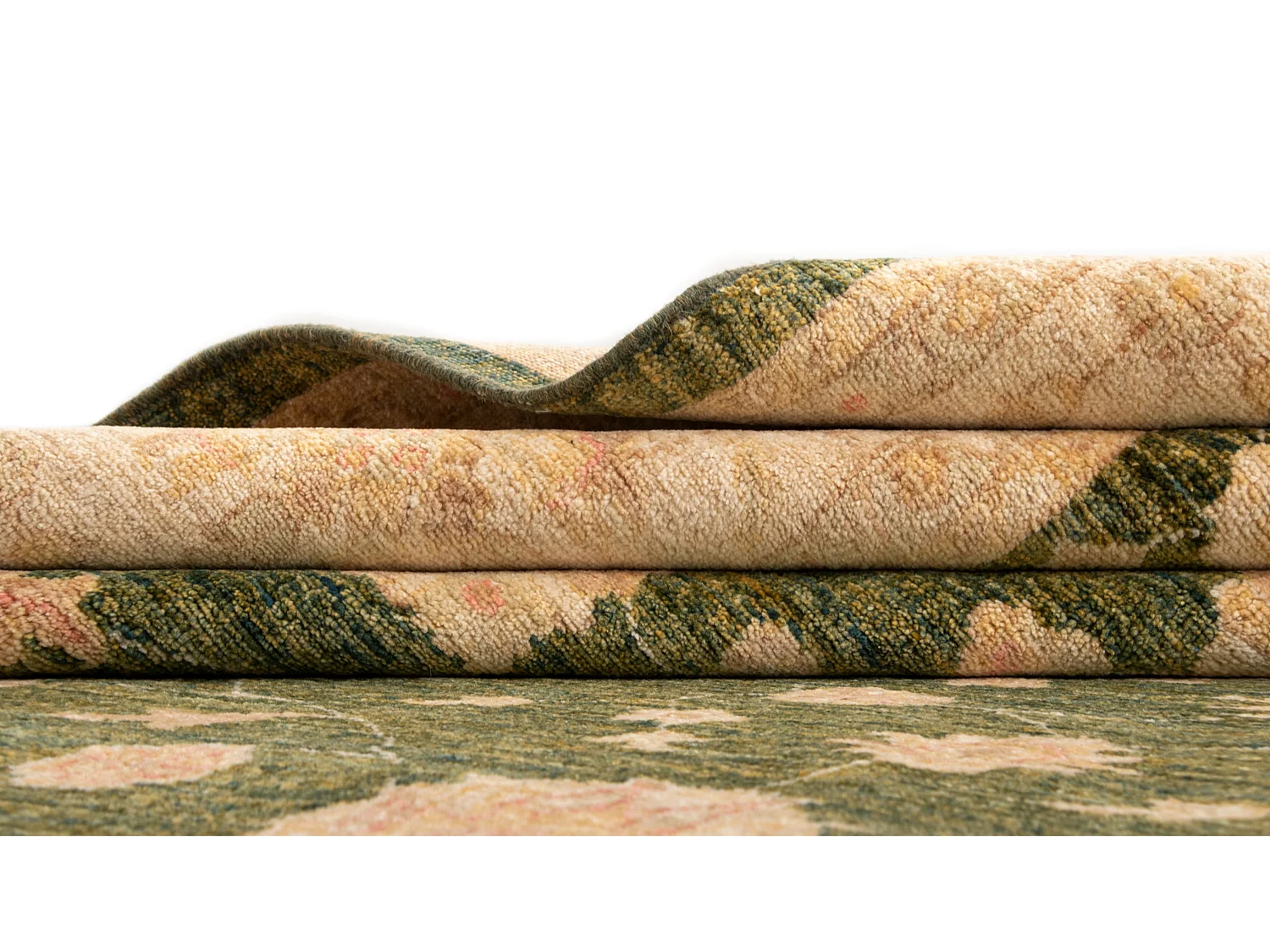 Wollteppich 252x284 Grün Kaizar