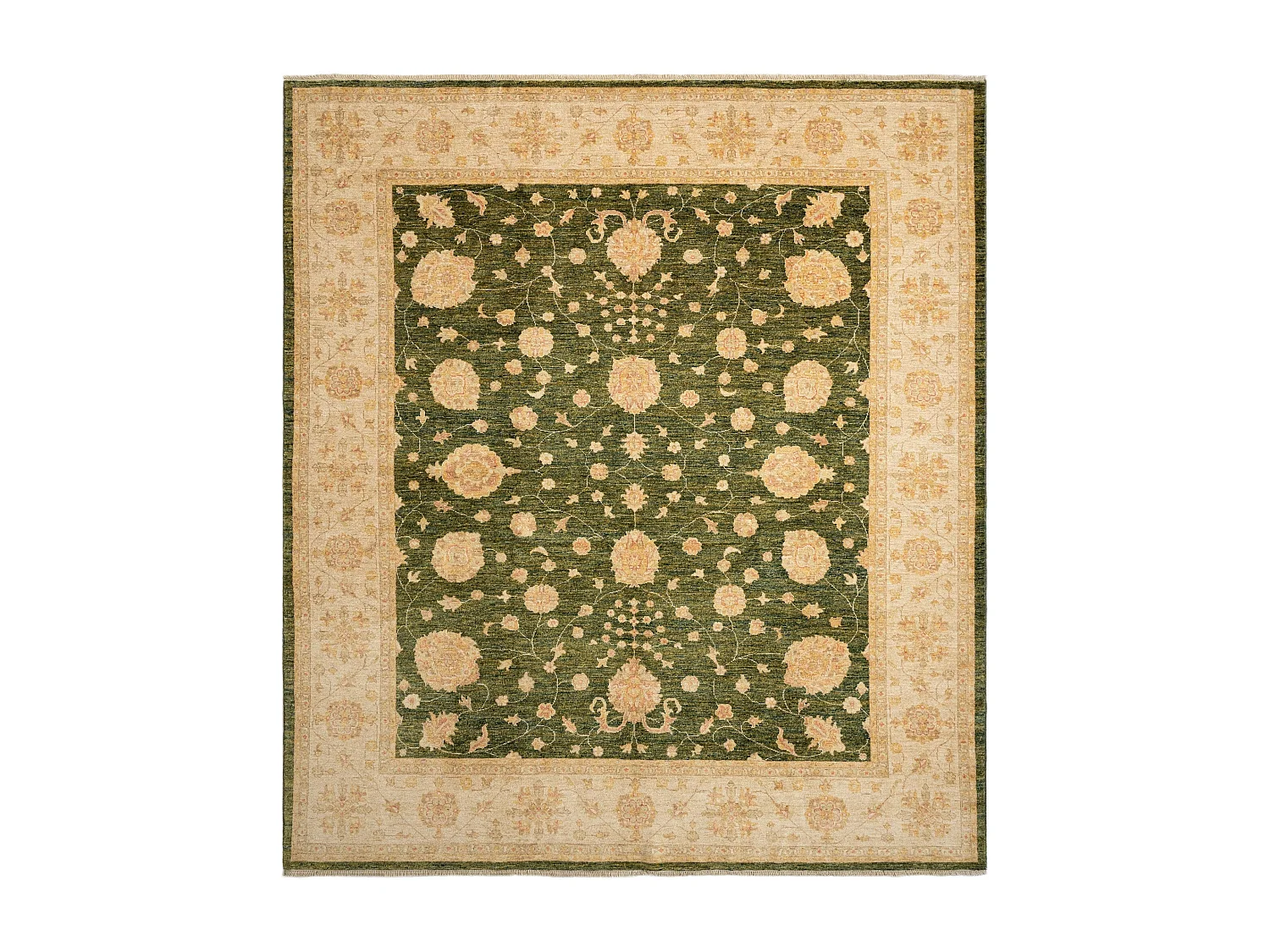 Wollteppich 252x284 Grün Kaizar