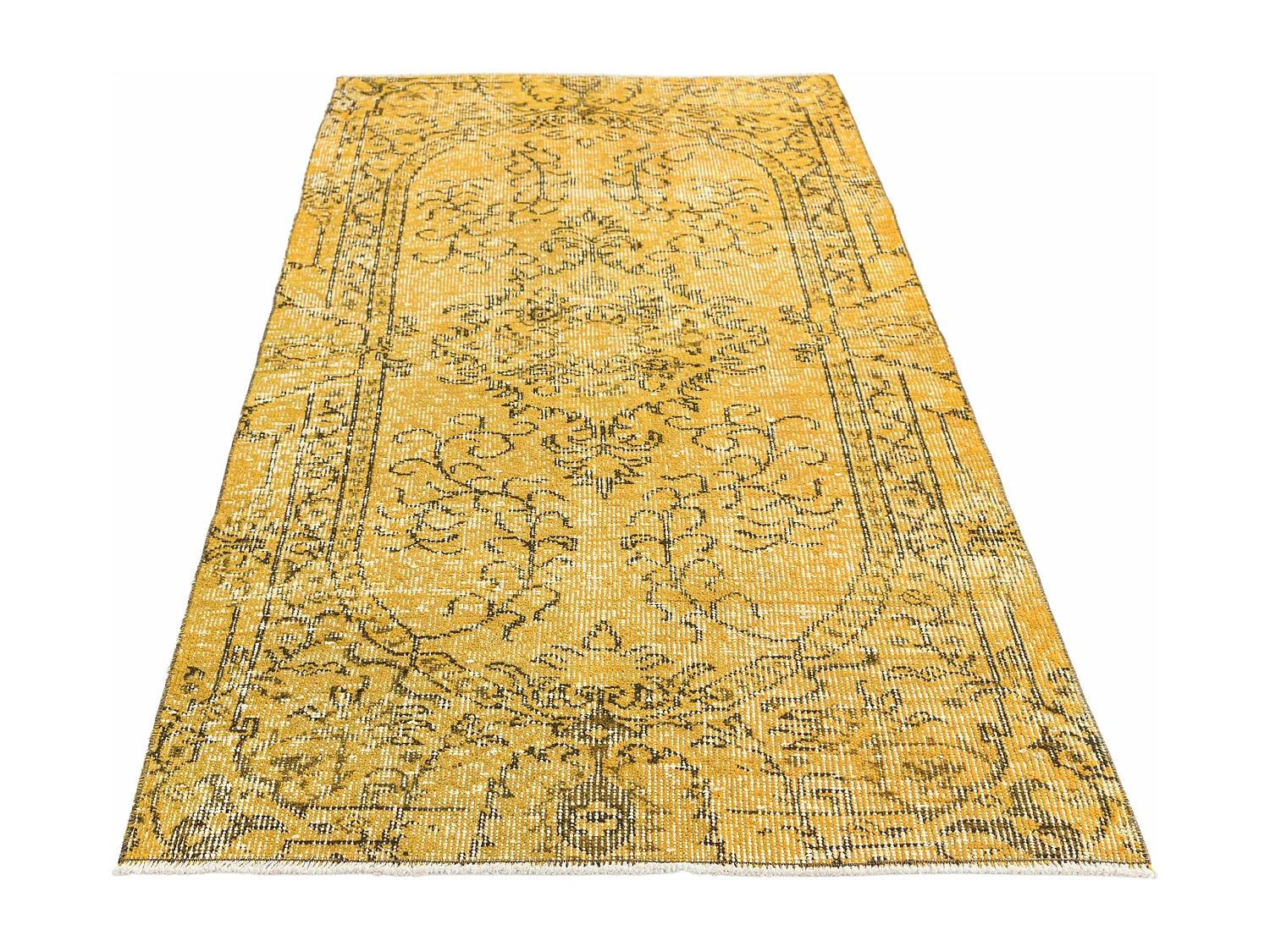 Tappeto in lana 104x203 giallo Ultra Vintage