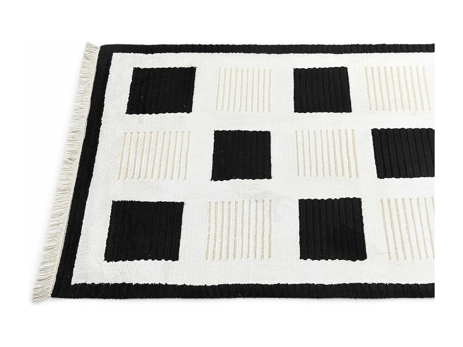 Tappeto per corridoio in lana 84x302 bianco Darya