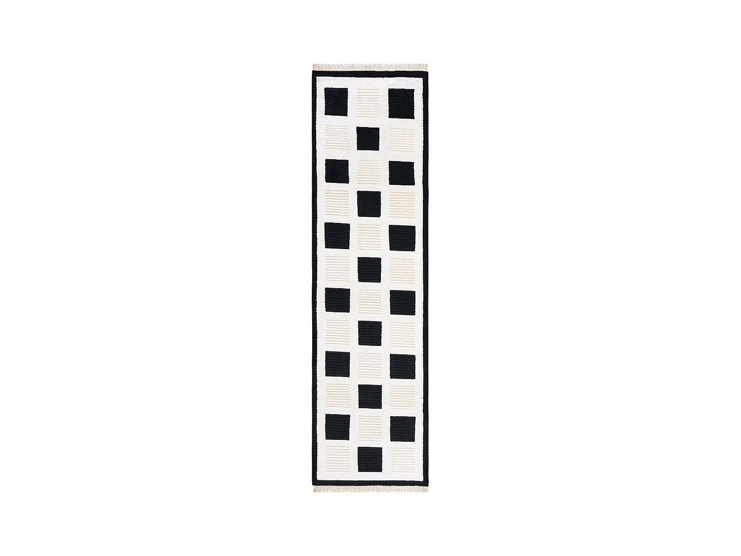 Tapis de couloir en laine 84x302 blanc Darya