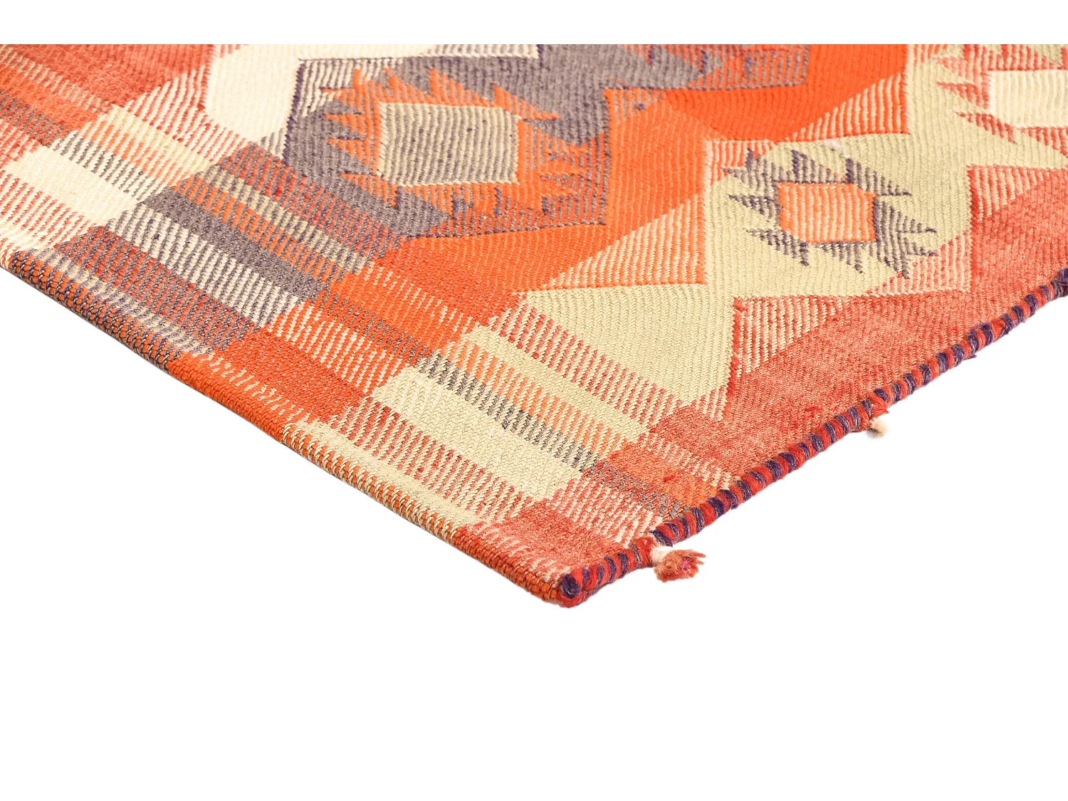 Tapis de laine 142x216 orange Jajim