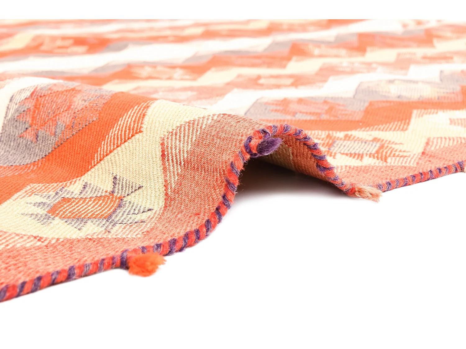 Tapis de laine 142x216 orange Jajim