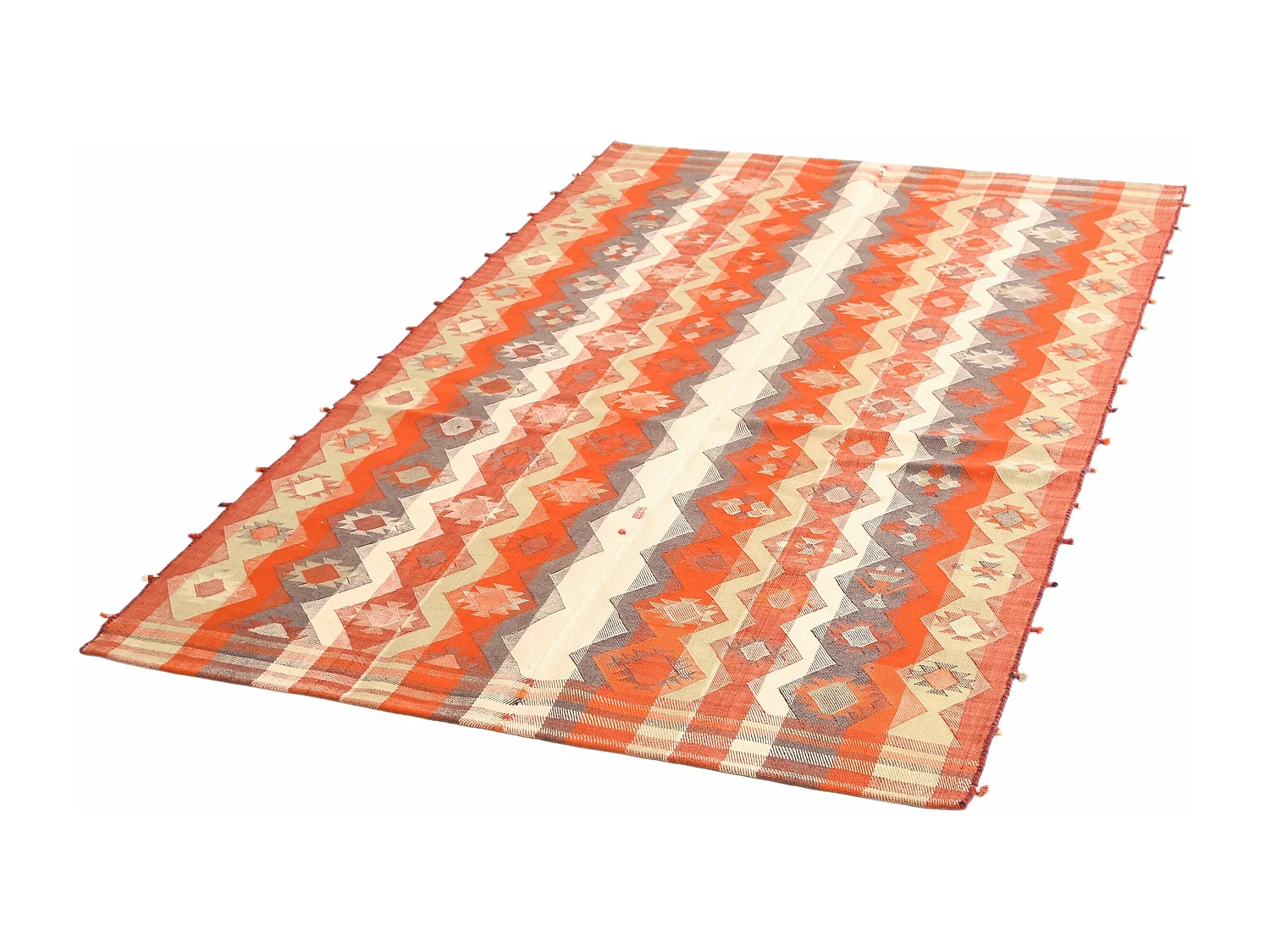 Tapis de laine 142x216 orange Jajim