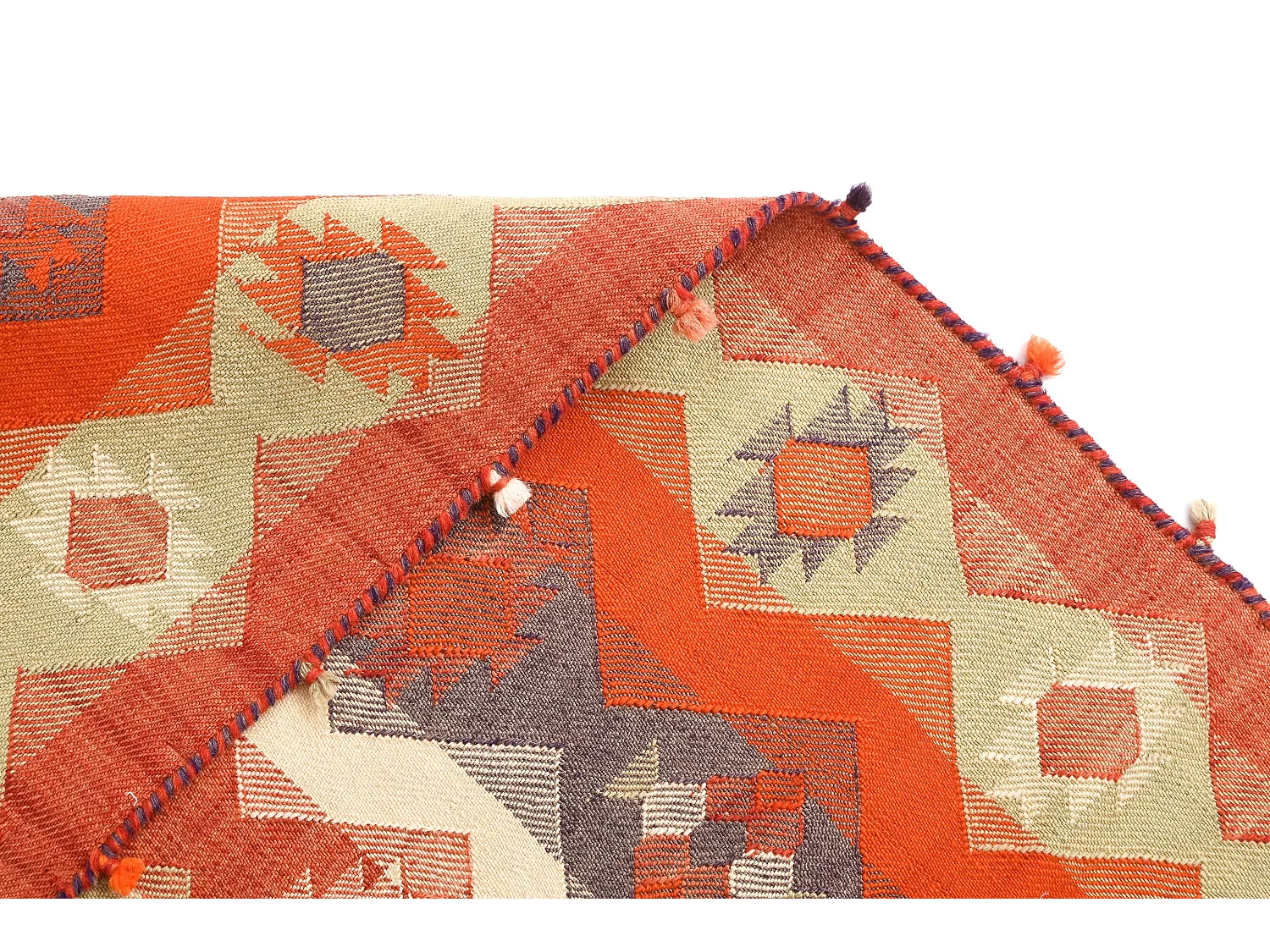 Tapis de laine 142x216 orange Jajim