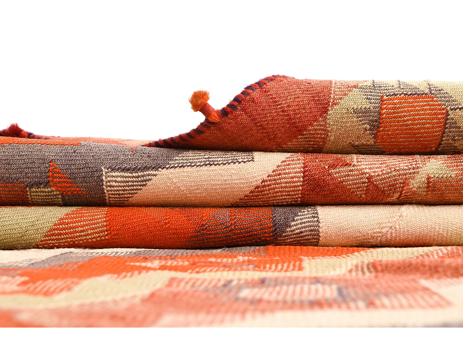 Tapis de laine 142x216 orange Jajim