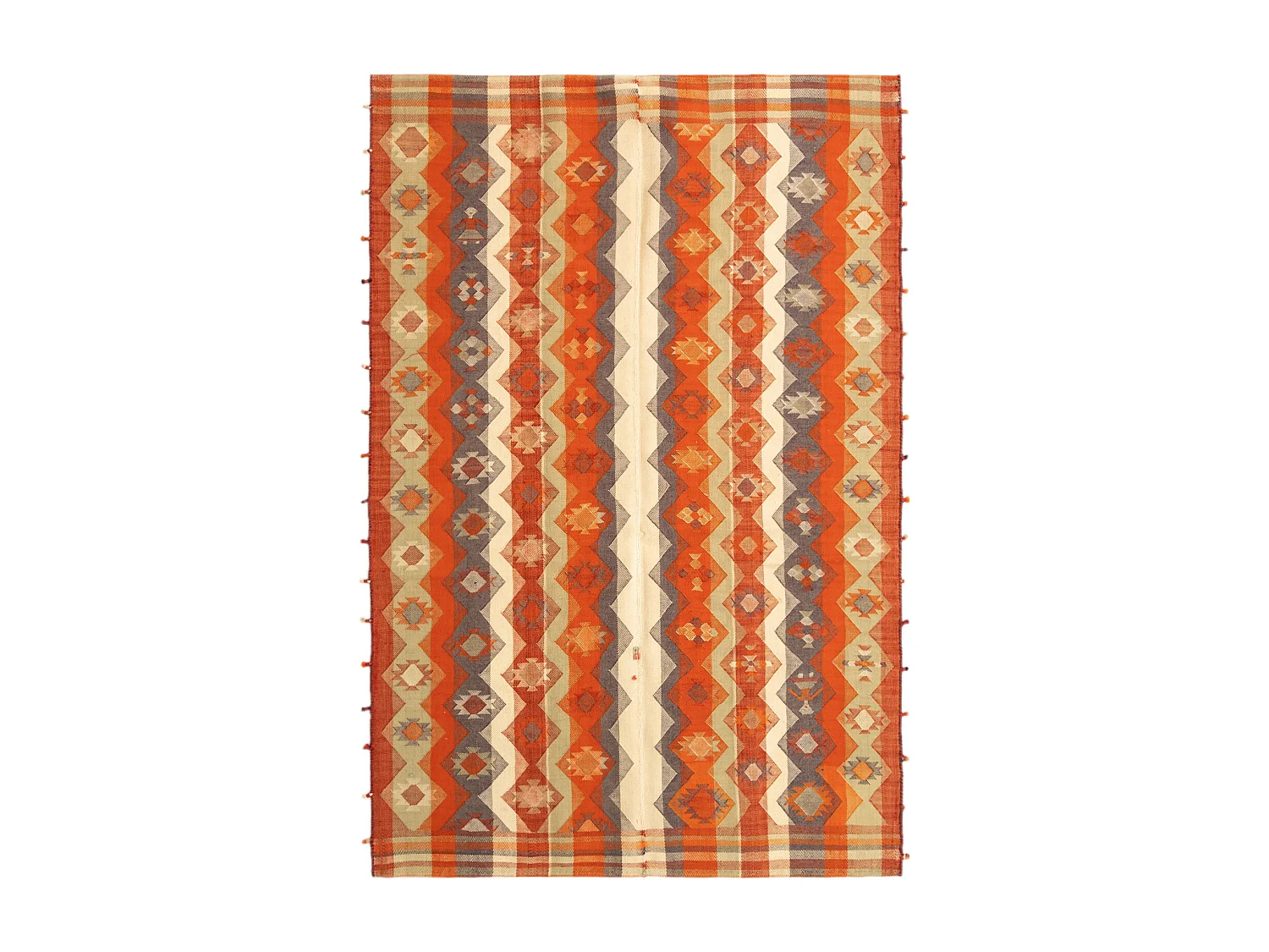 Tapis de laine 142x216 orange Jajim