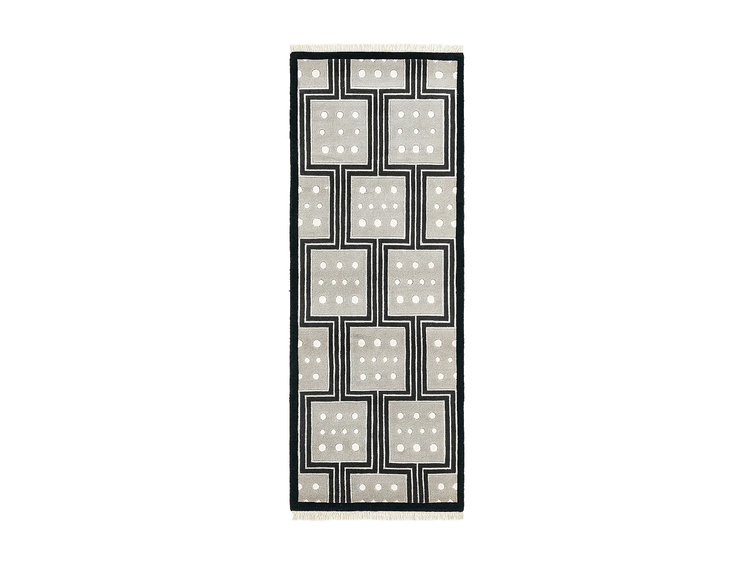 Tapis de couloir en laine 79x211 noir Darya