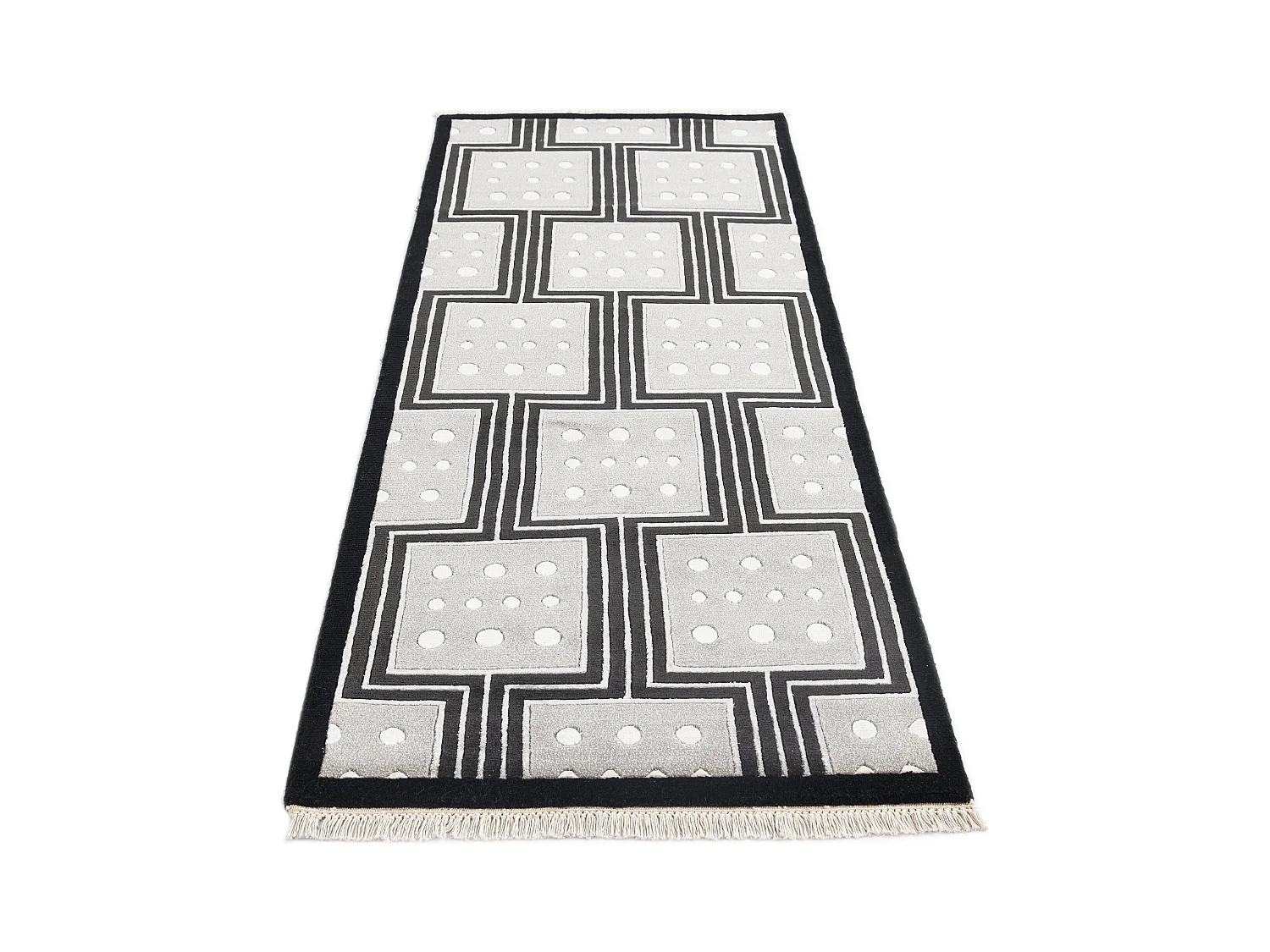 Tapis de couloir en laine 79x211 noir Darya
