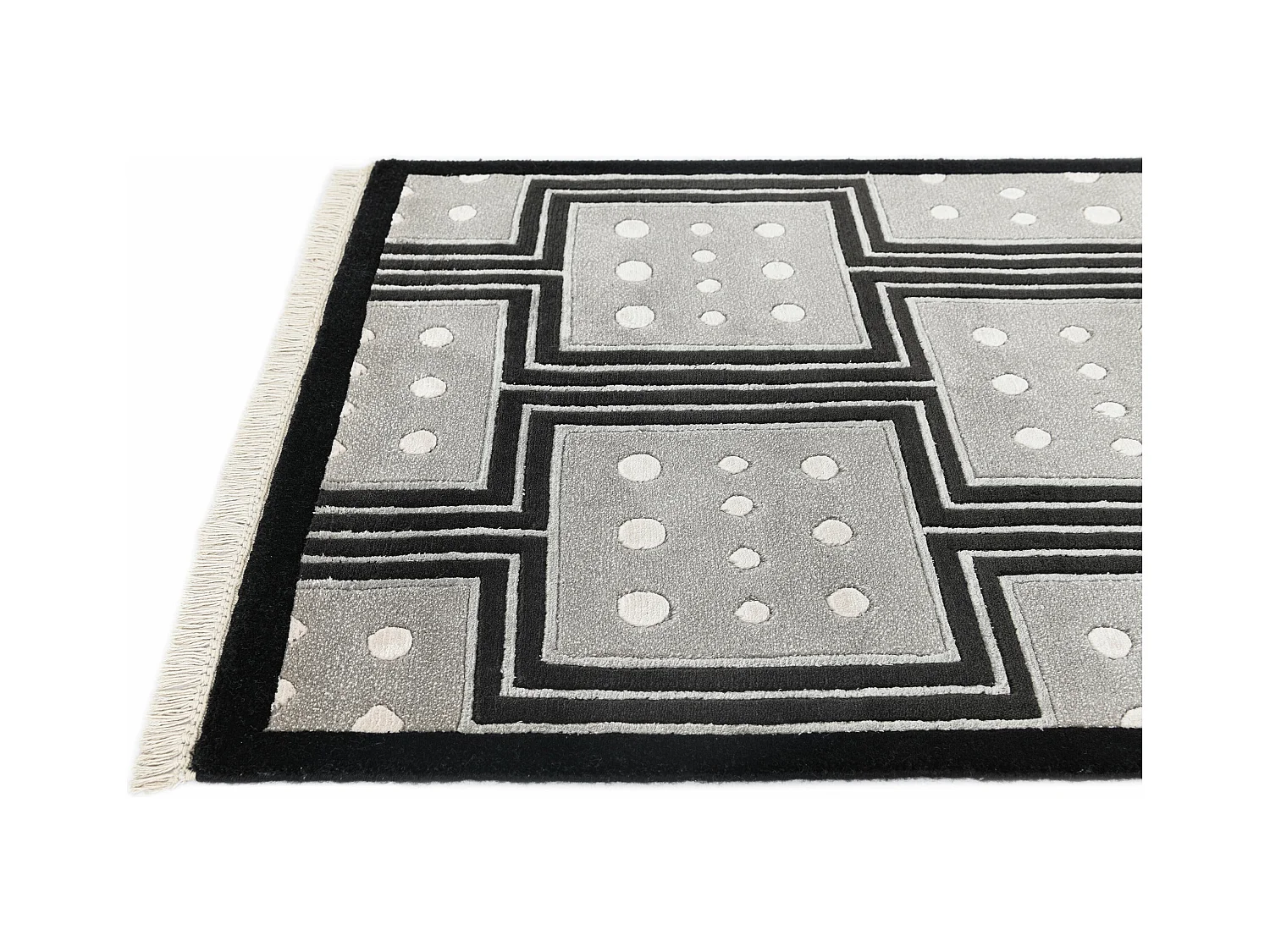 Tapis de couloir en laine 79x211 noir Darya