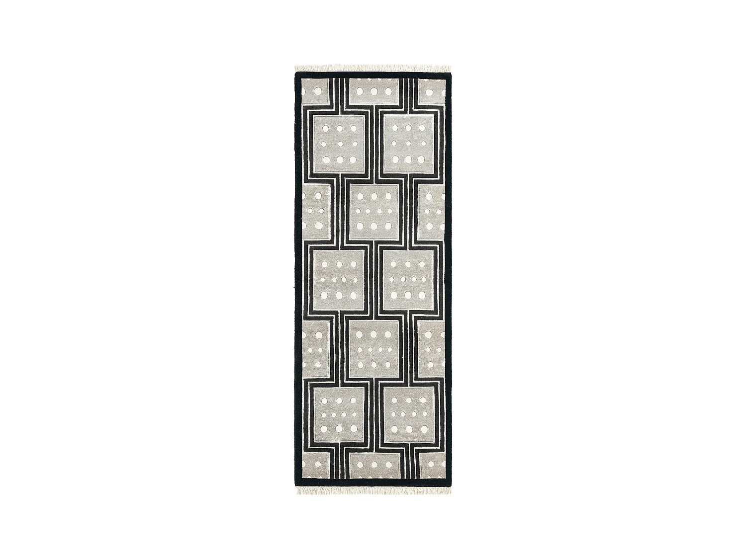 Tapis de couloir en laine 79x211 noir Darya