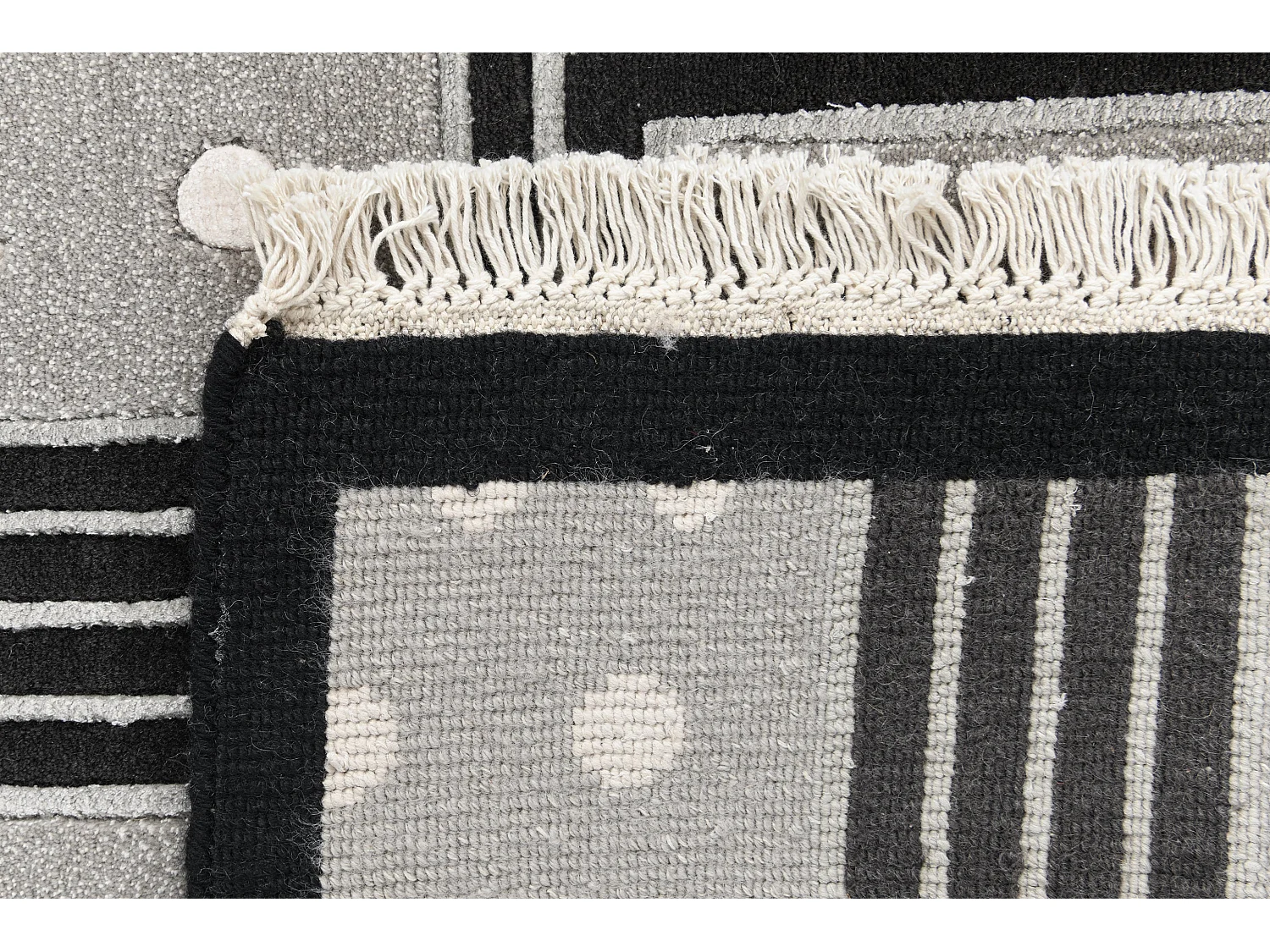 Tapis de couloir en laine 79x211 noir Darya