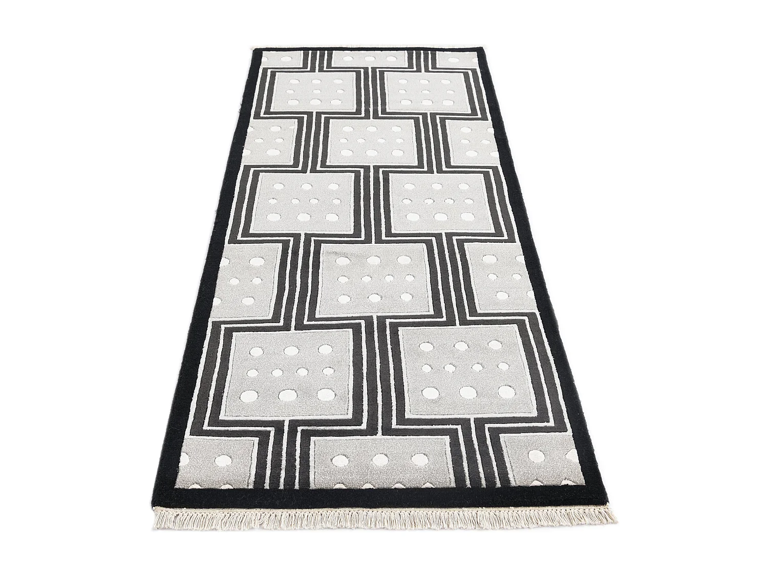 Tapis de couloir en laine 79x211 noir Darya