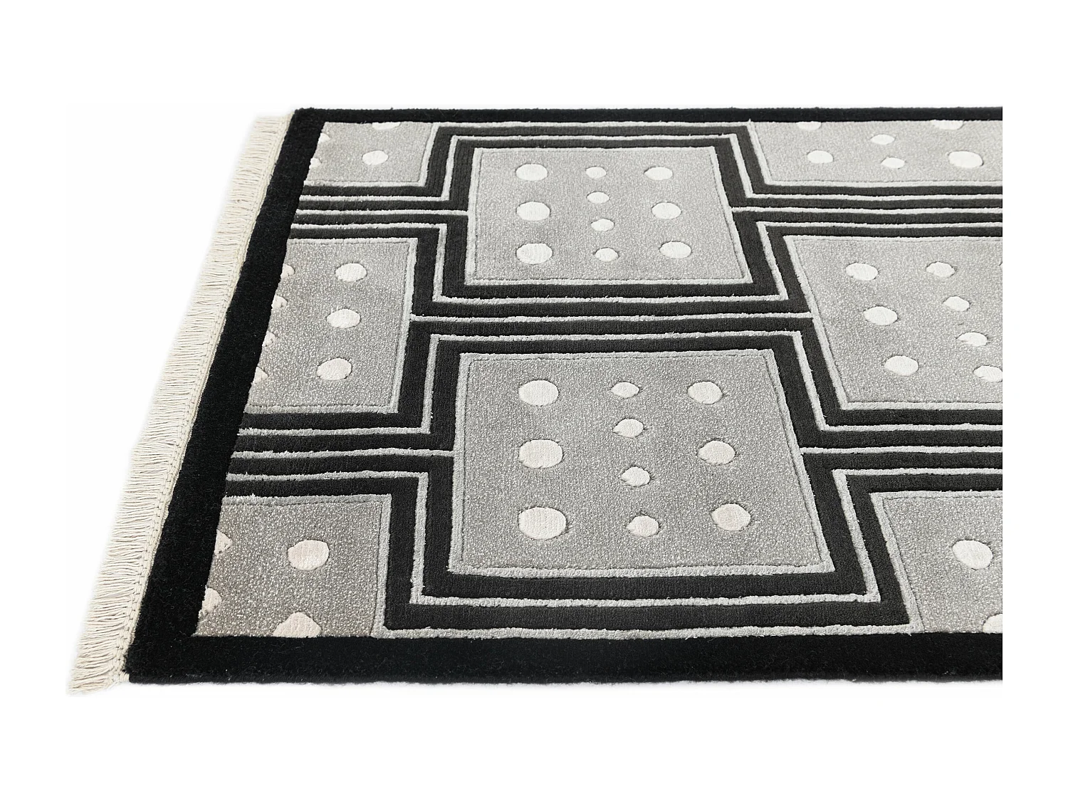 Tapis de couloir en laine 79x211 noir Darya