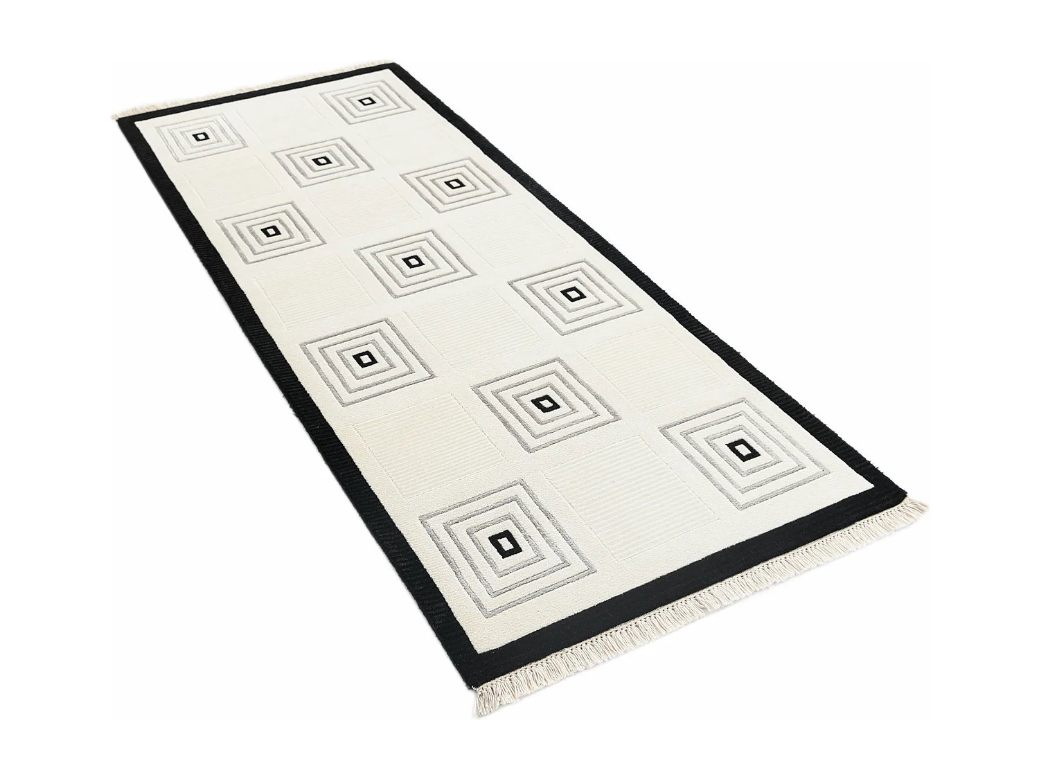 Läufer-Wollteppich 79x203 Beige Darya