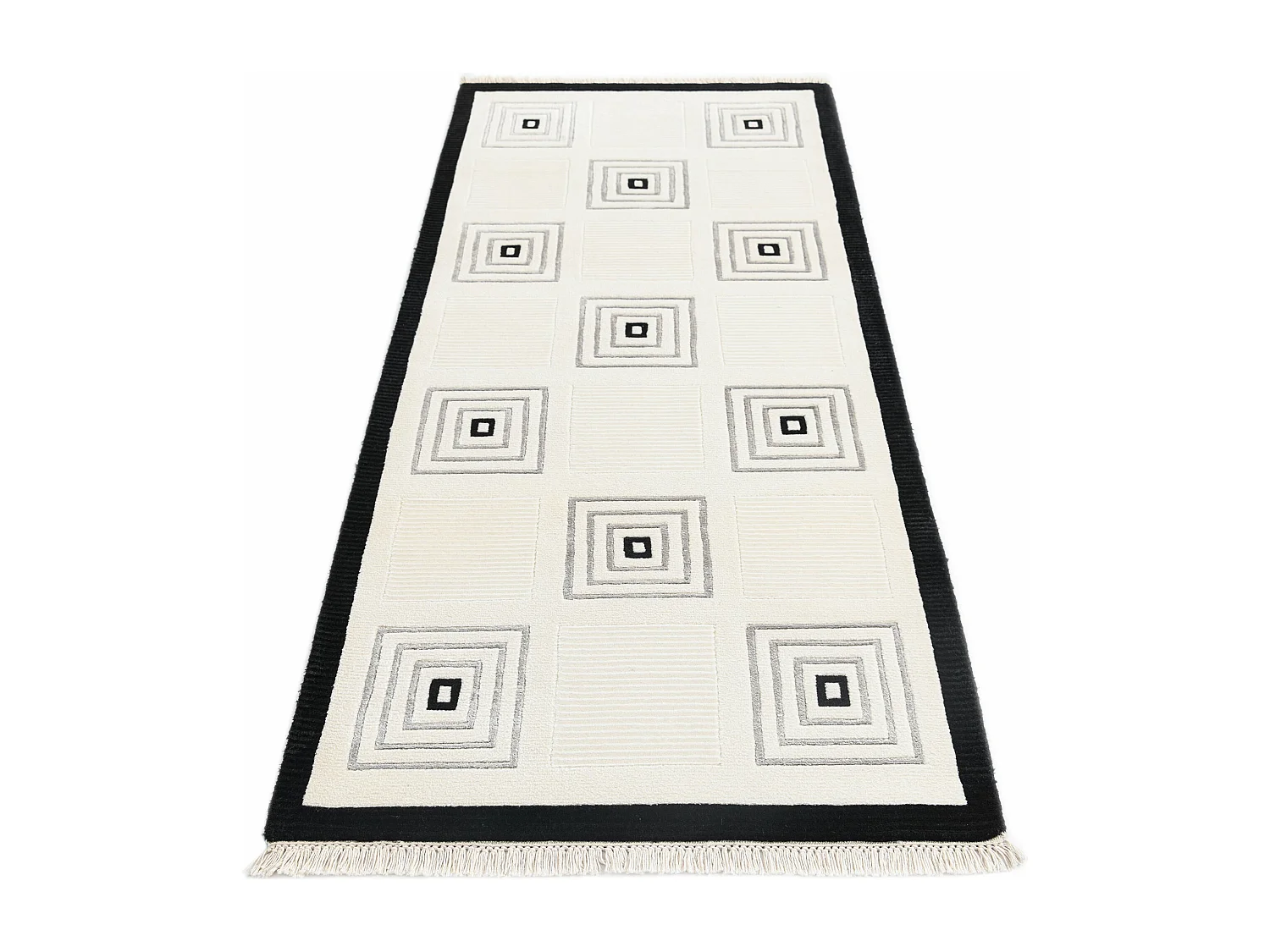 Läufer-Wollteppich 79x203 Beige Darya