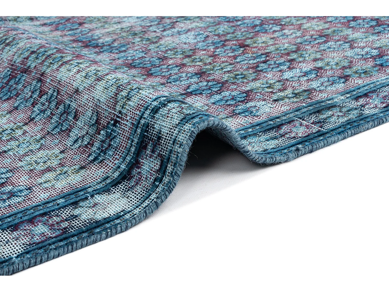 Tapis de laine 172x279 Bleu Vintage Royal