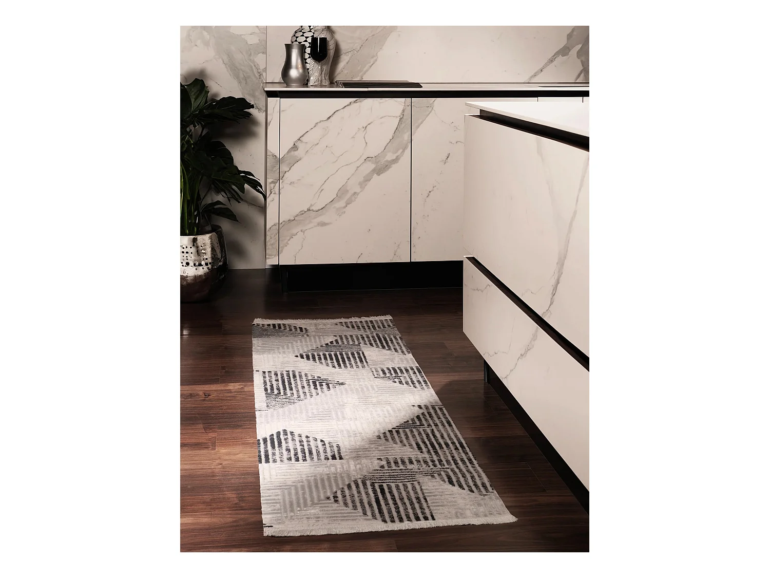 Tappeto 80x305 grigio chiaro Davos Grecian