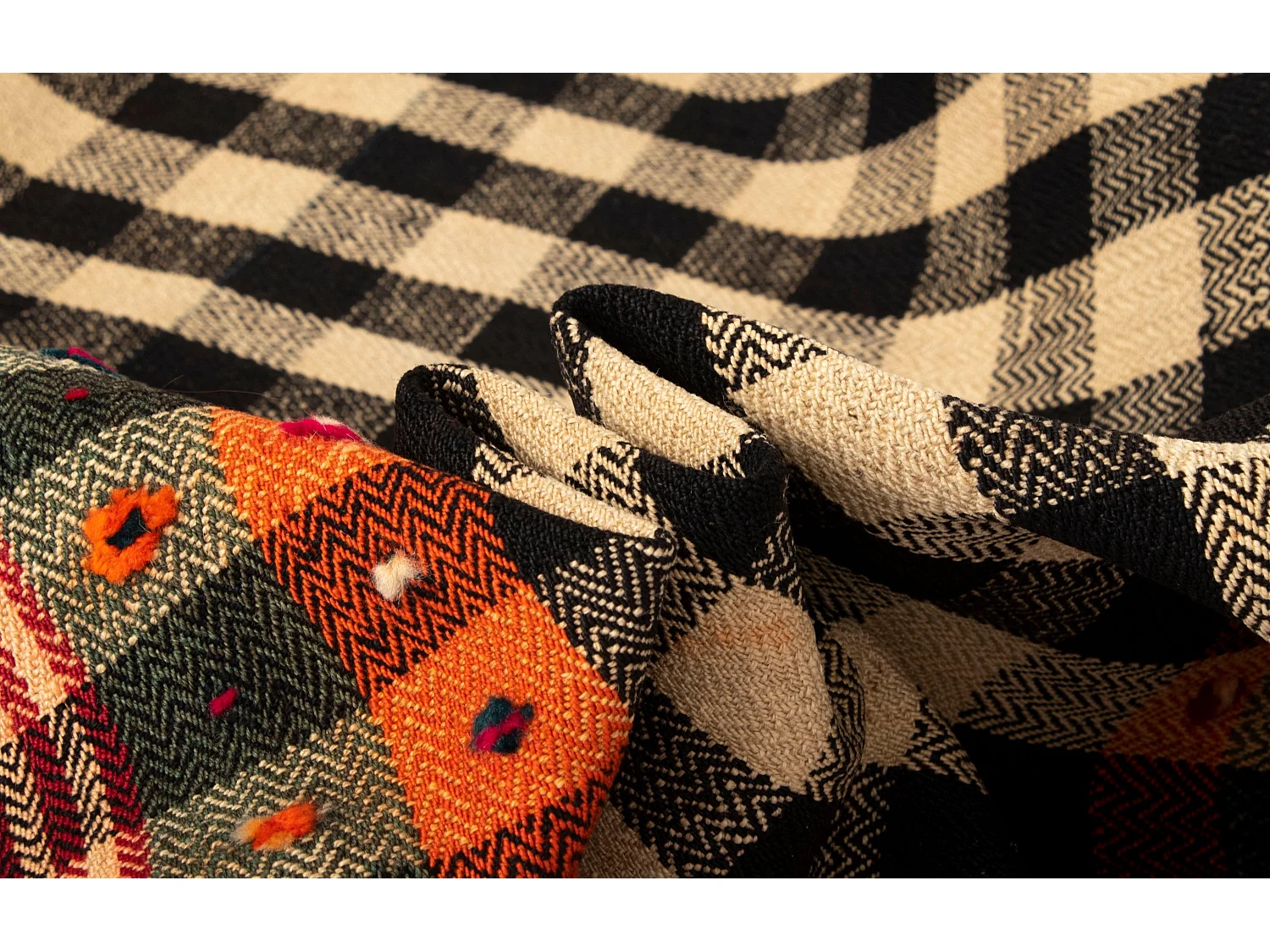 Wollteppich 149x214 Orange Jajim