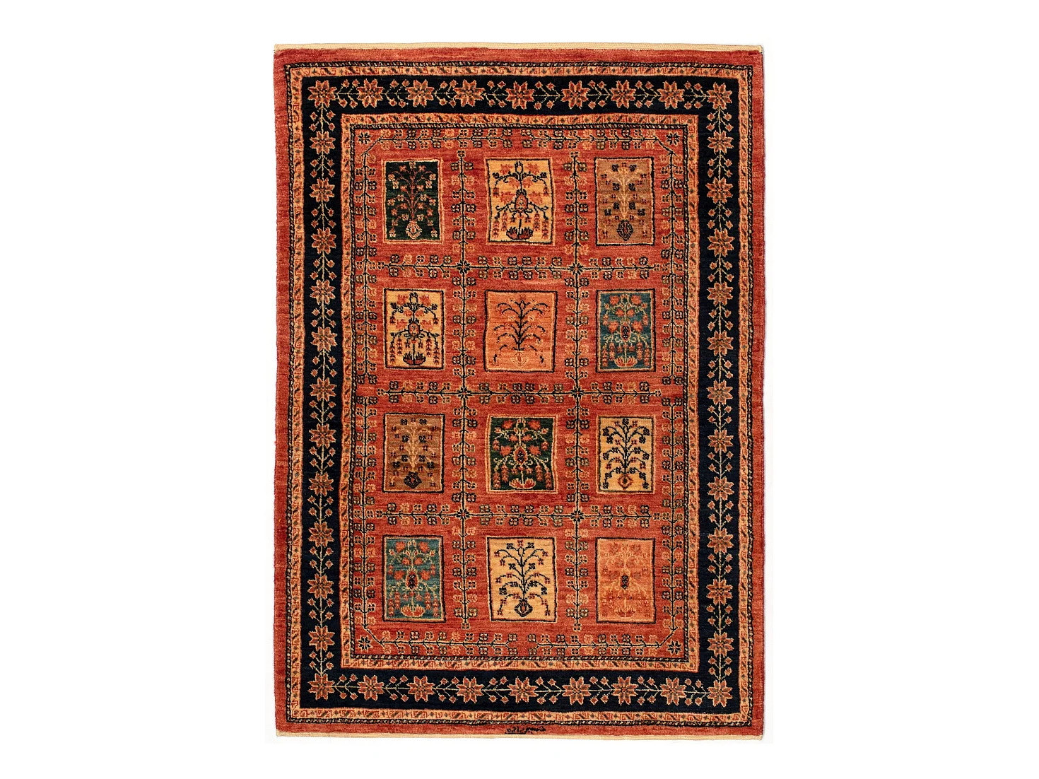 Tapis de laine 102x145 rouge Kashkuli