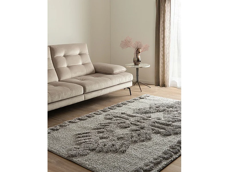 Tapis shaggy 125x185 gris Thun Scutum