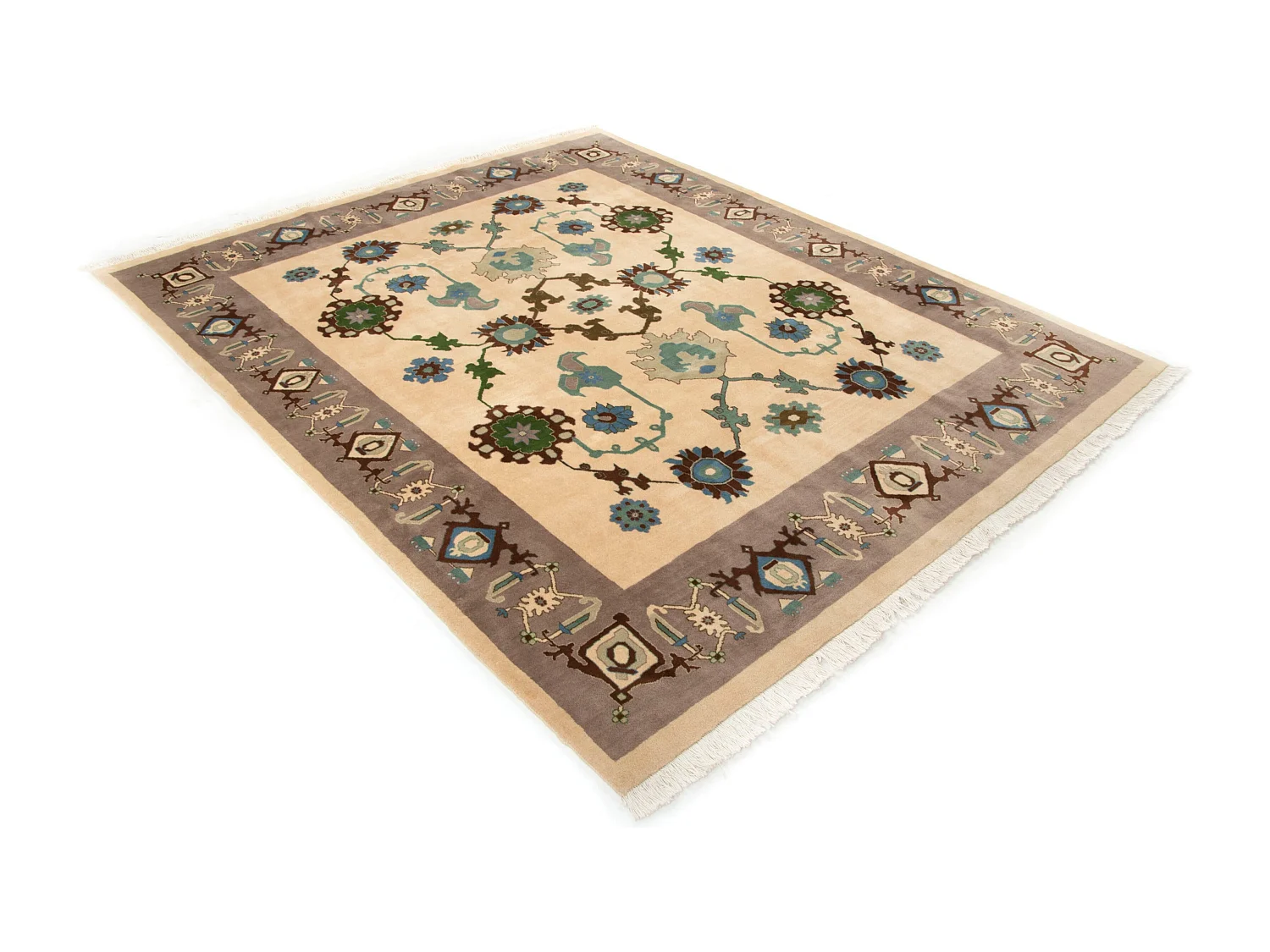 Wollteppich 243x304 Cremeweiß Tabriz