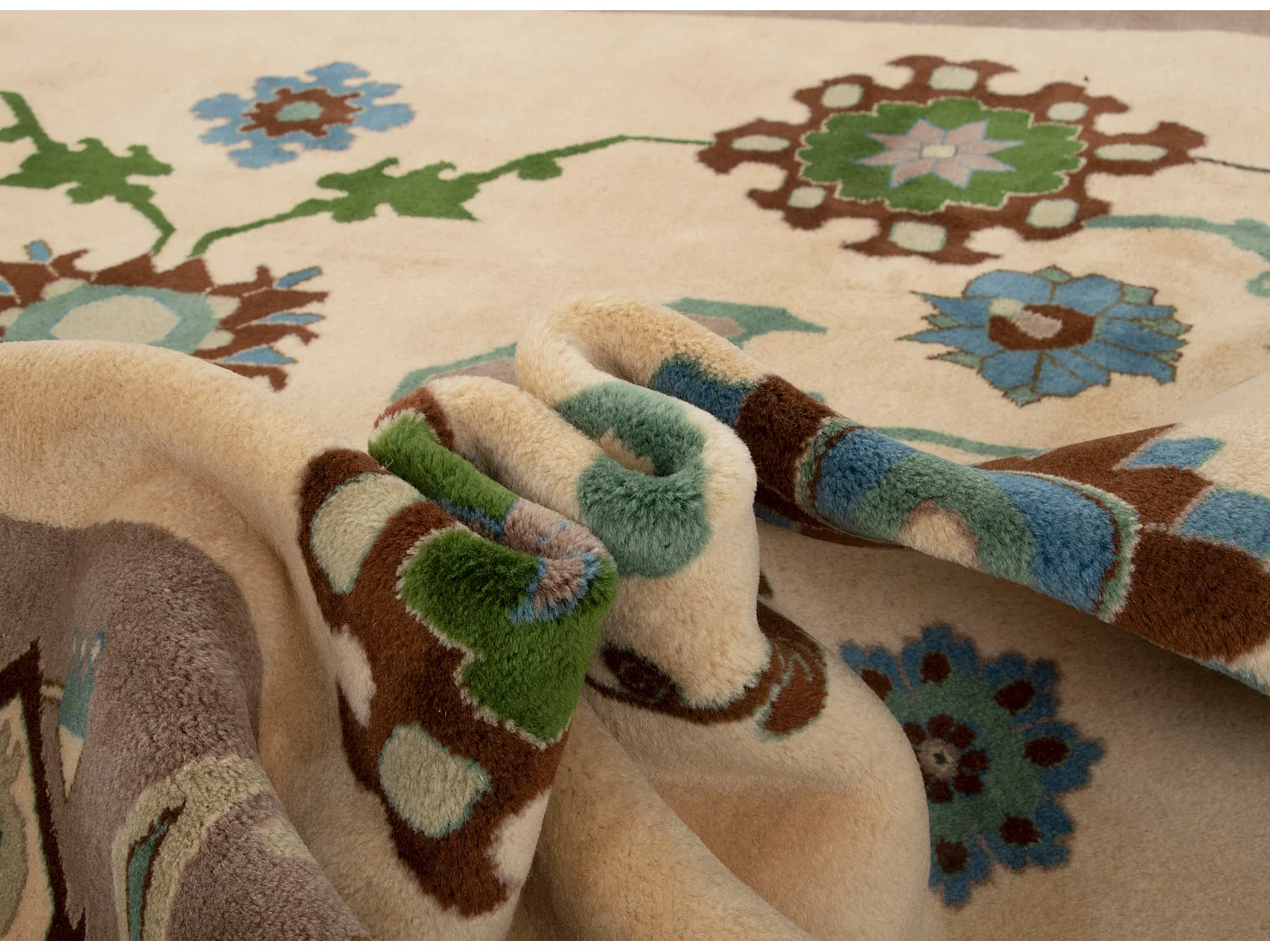 Wollteppich 243x304 Cremeweiß Tabriz