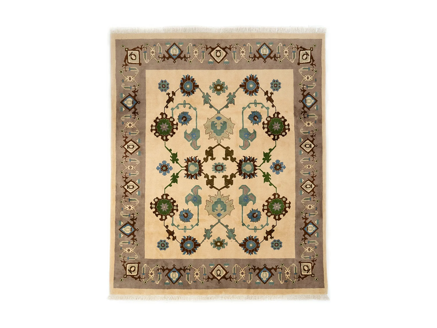 Wollteppich 243x304 Cremeweiß Tabriz