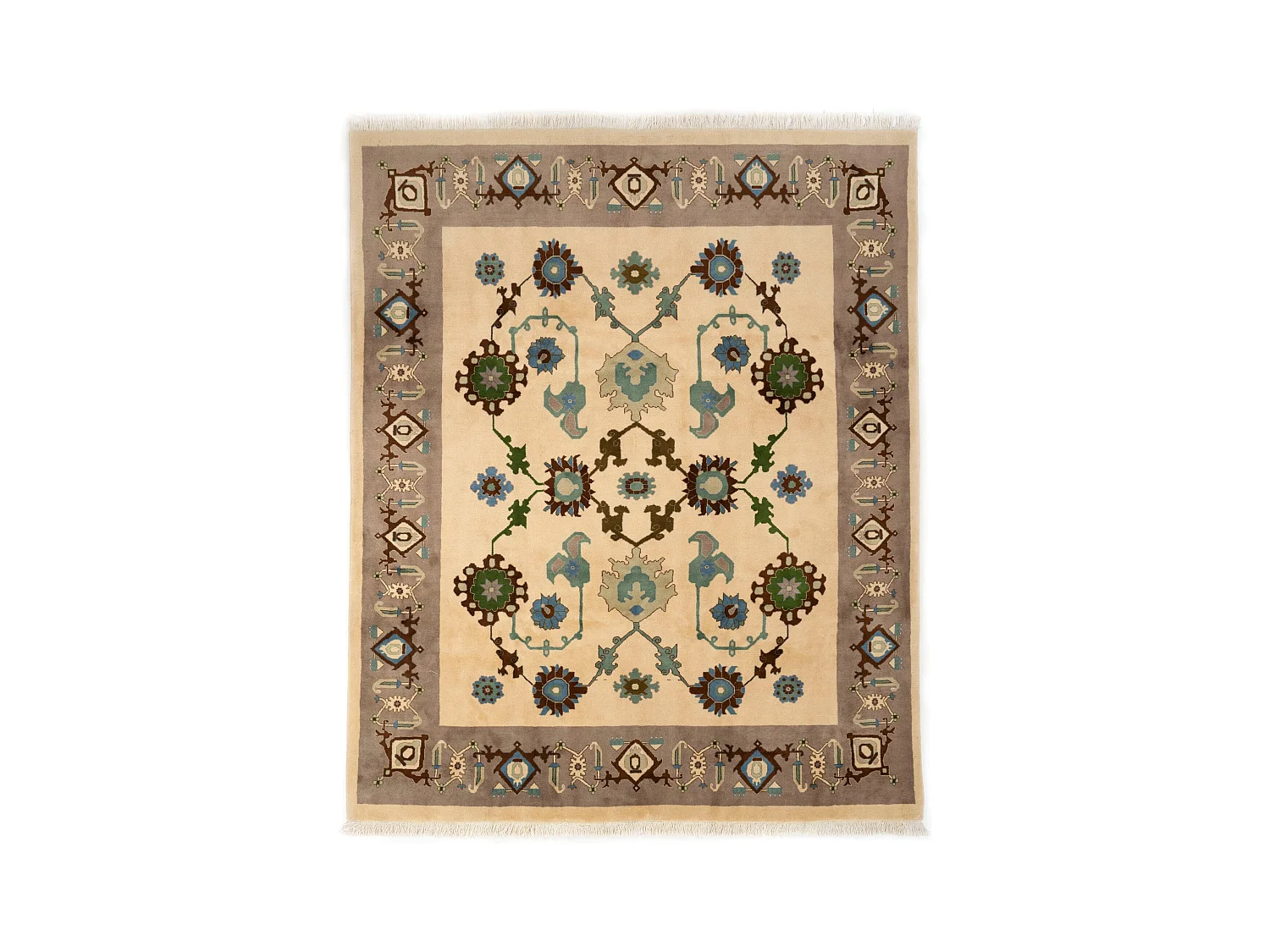 Wollteppich 243x304 Cremeweiß Tabriz