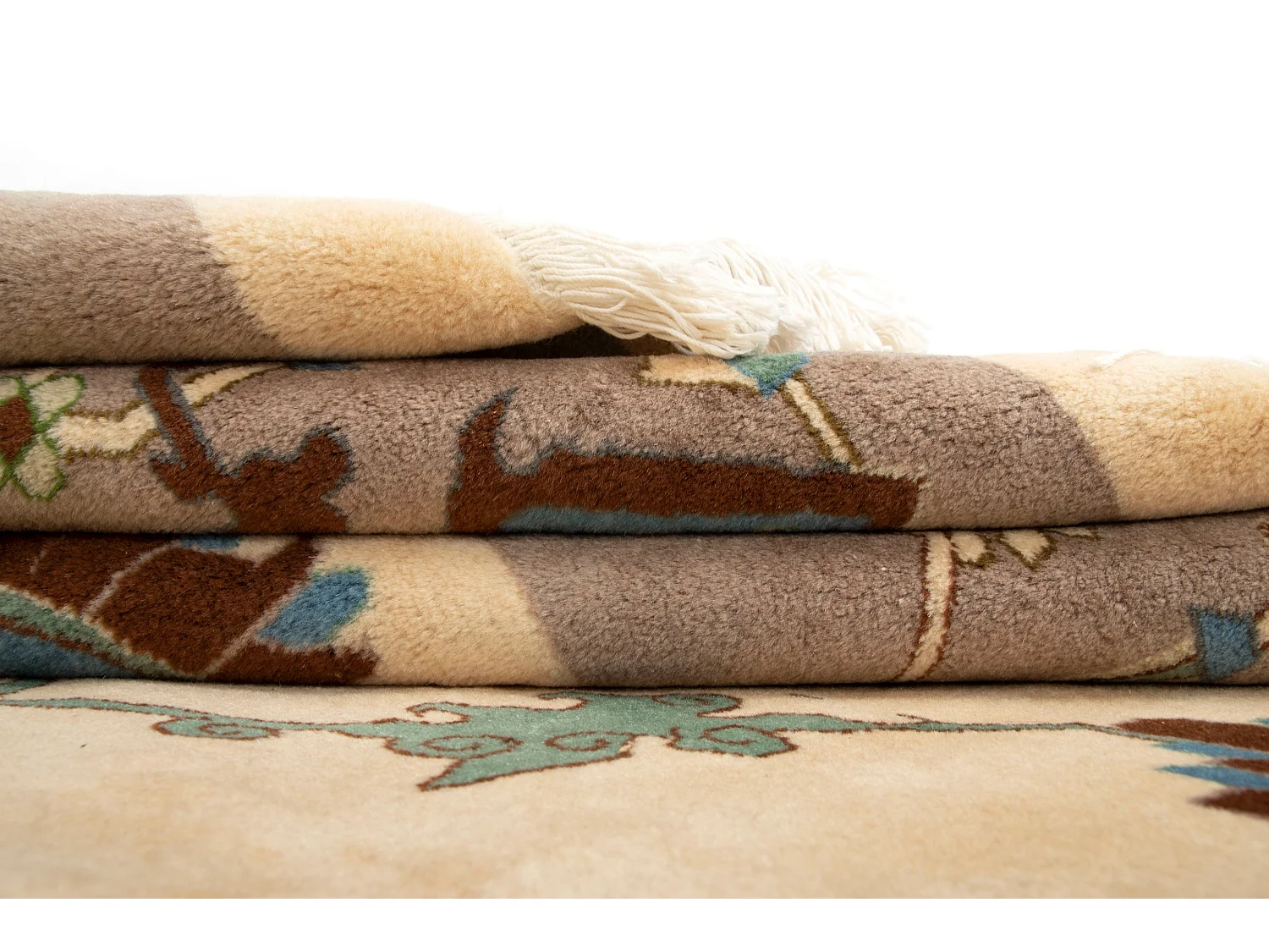 Tapis de laine 243x304 blanc crème Tabriz