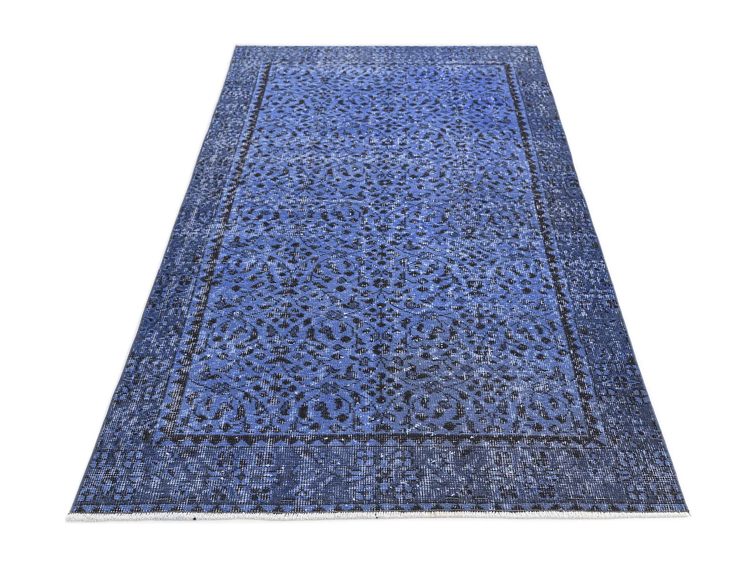 Tapis de laine 104x206 Bleu Ultra Vintage