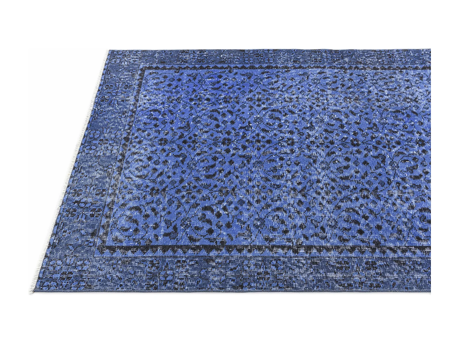 Tapis de laine 104x206 Bleu Ultra Vintage