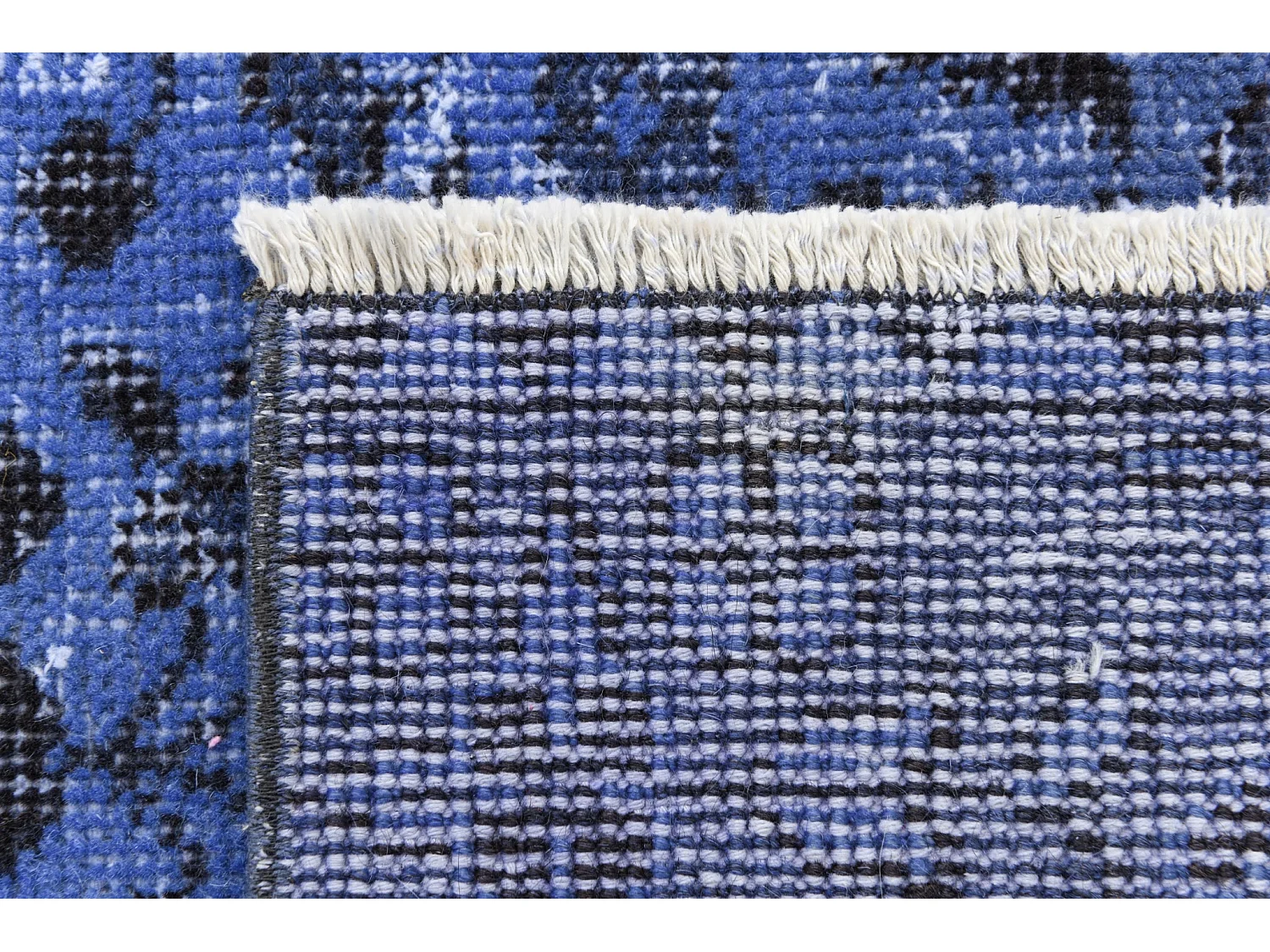 Tapis de laine 104x206 Bleu Ultra Vintage